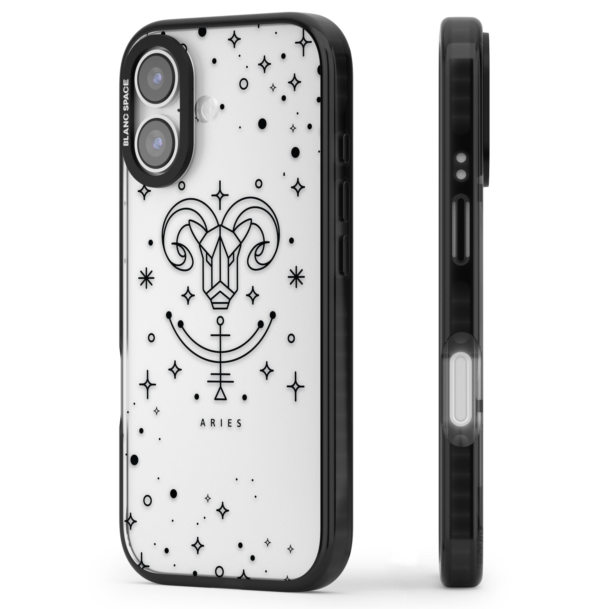 Aries Emblem iPhone 17 Impact Black Phone Case Side Profile