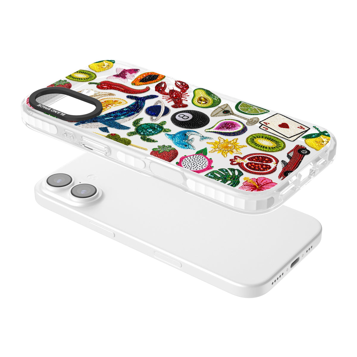 Beaded Mix iPhone 16 / iPhone 16 Plus / iPhone 17 Impact Clear Phone Case angled