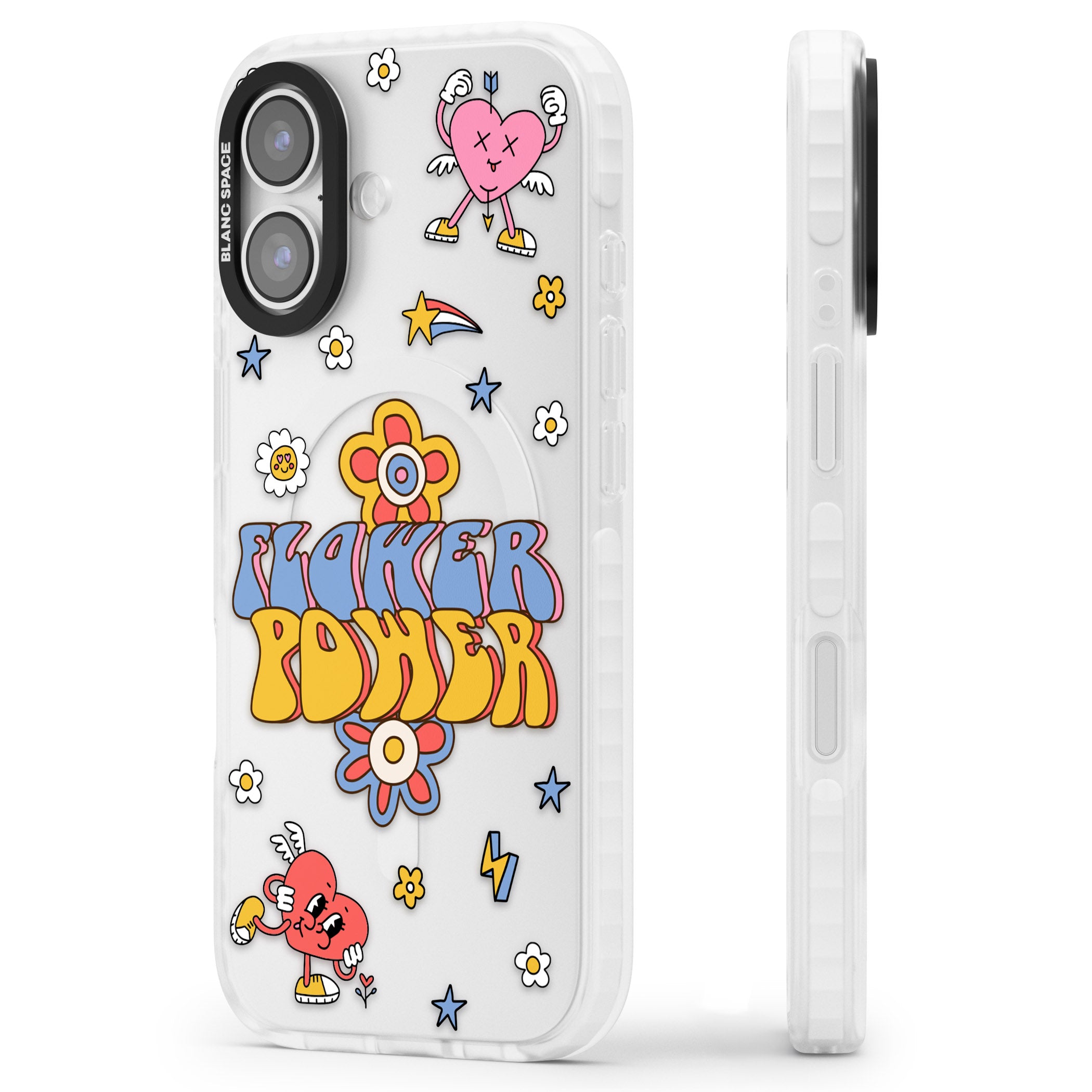 Flower Power iPhone 17 Impact Clear Phone Case Side Profile