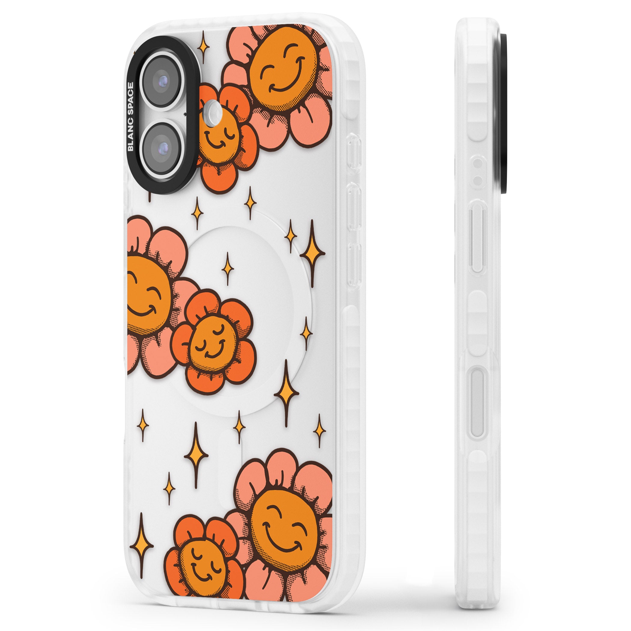 Mellow Flowers iPhone 17 Impact Clear Phone Case Side Profile