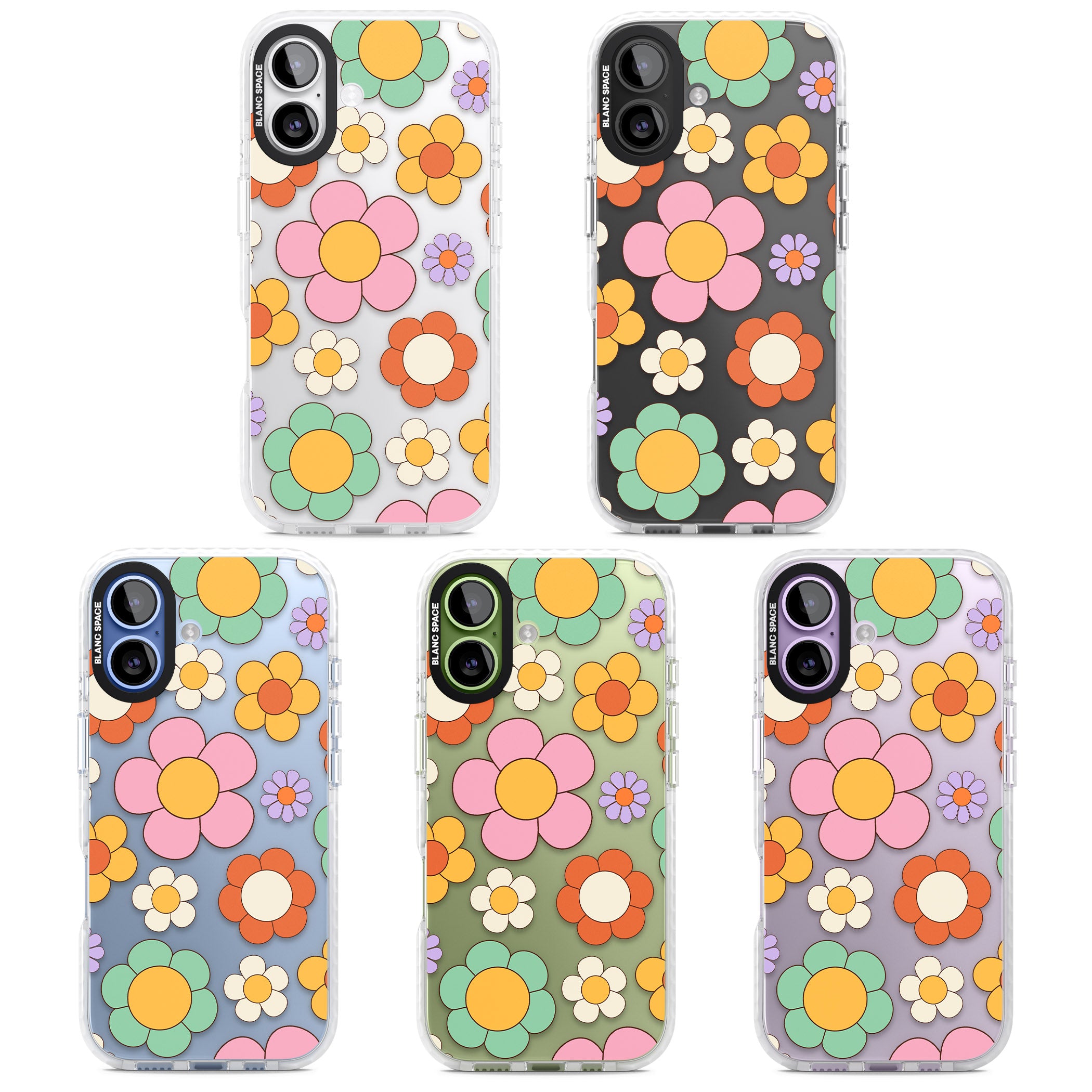 Groovy Blossoms iPhone 17 Impact Clear Phone Case APT Impact Protection