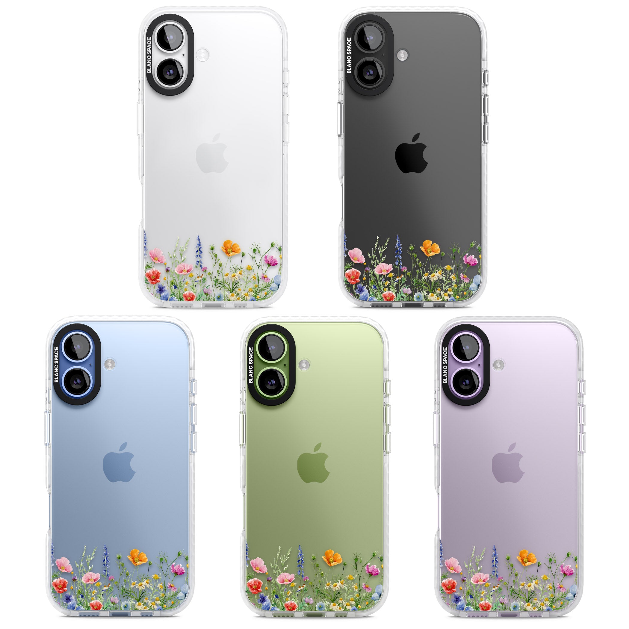 Minimal Wildflowers iPhone 17 Impact Clear Phone Case APT Impact Protection