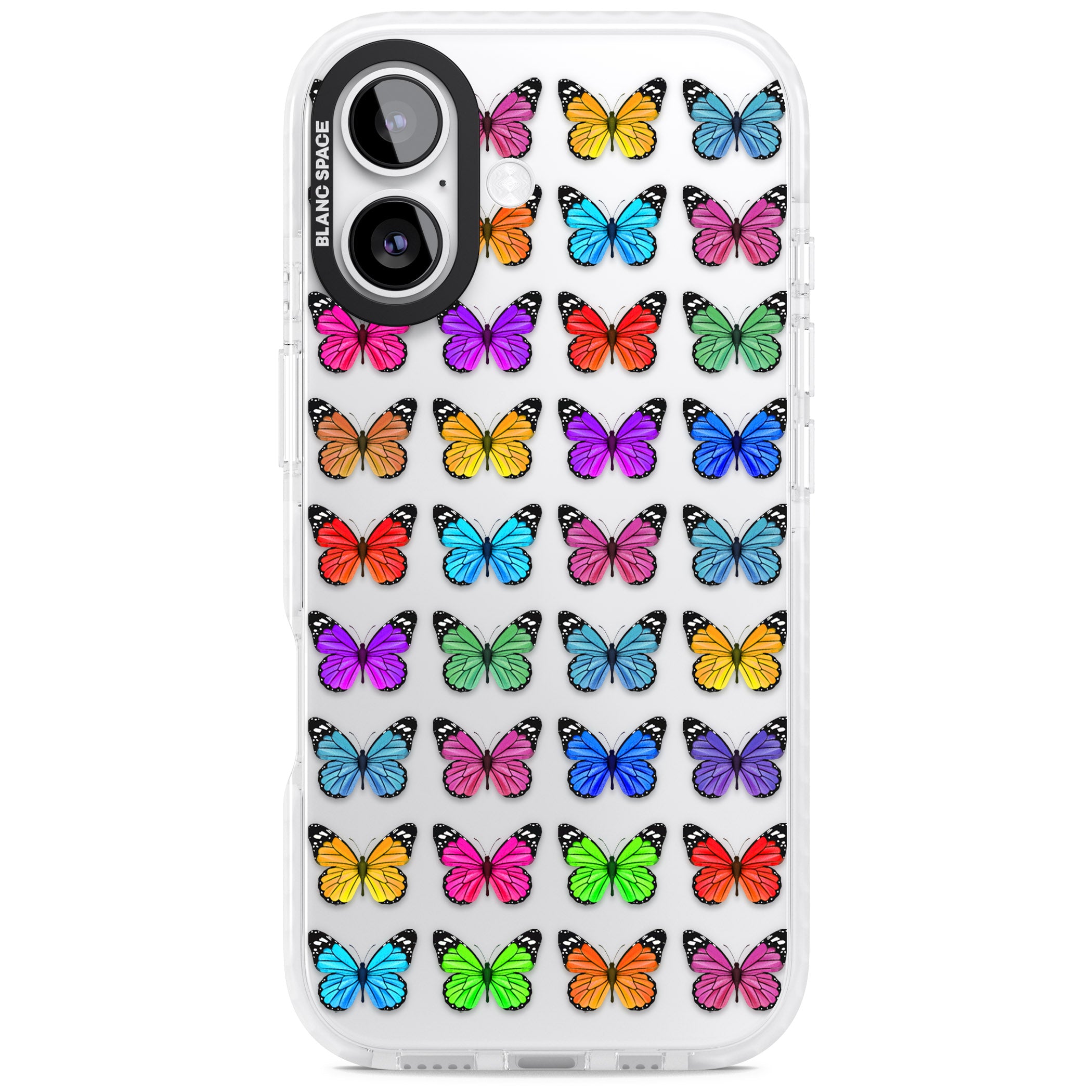 Colourful Butterfly Pattern iPhone 17 Impact Clear Phone Case