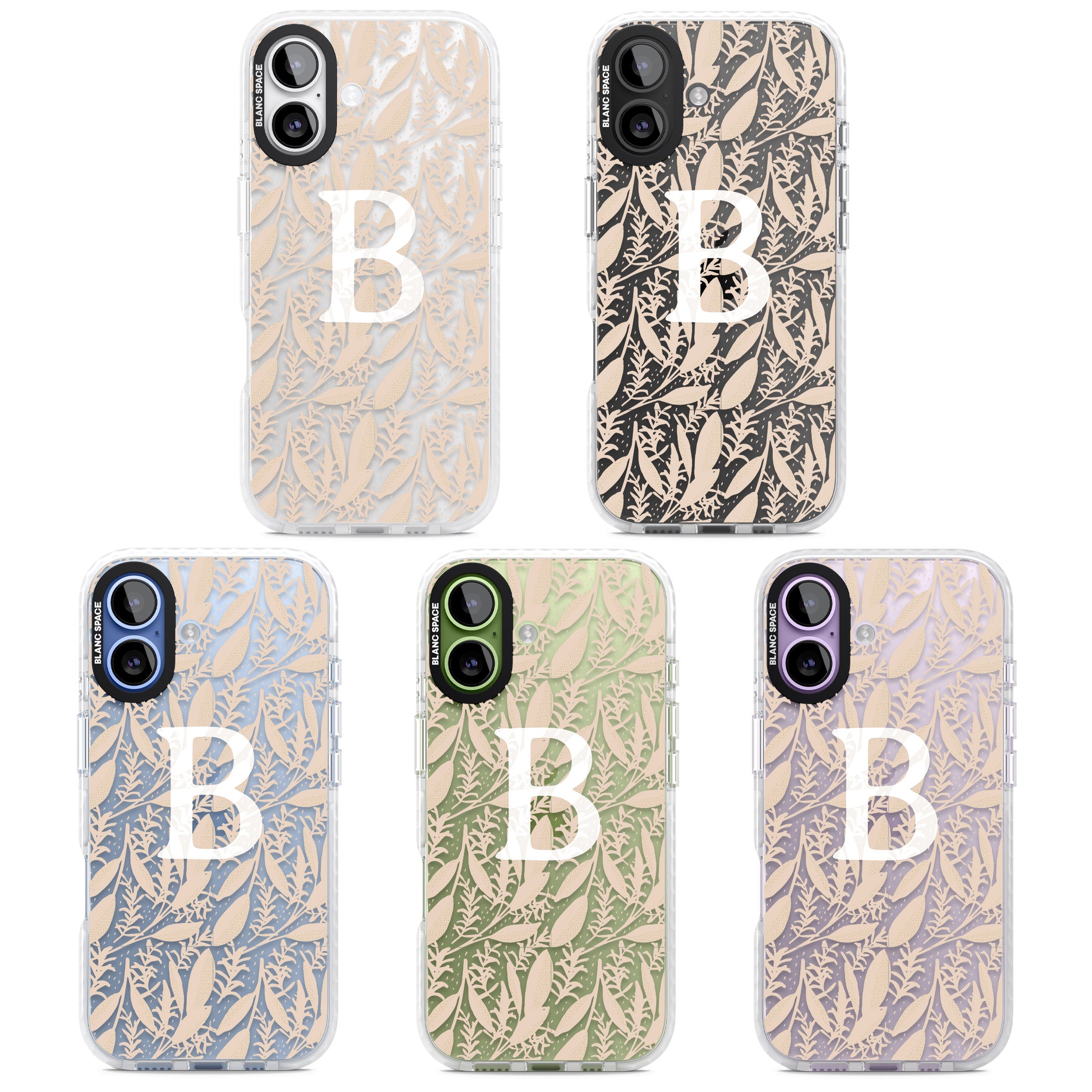 Personalised Monogram Subtle Abstract Floral iPhone 17 Impact Clear Phone Case APT Impact Protection