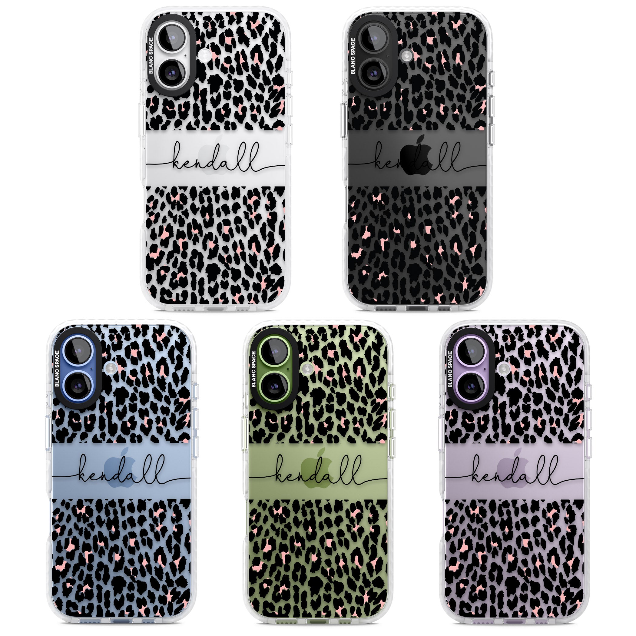 Personalised Cursive Leopard Spots iPhone 17 Impact Clear Phone Case APT Impact Protection