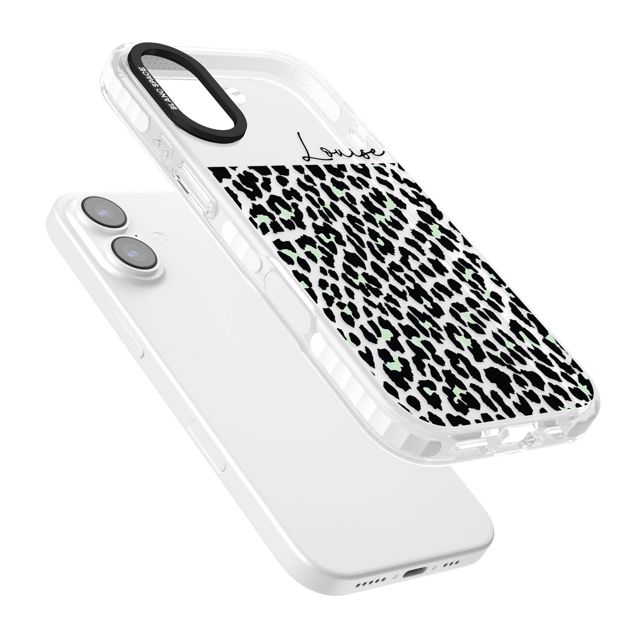 Personalised Seafoam Leopard iPhone 17 Impact Clear Phone Case Colours