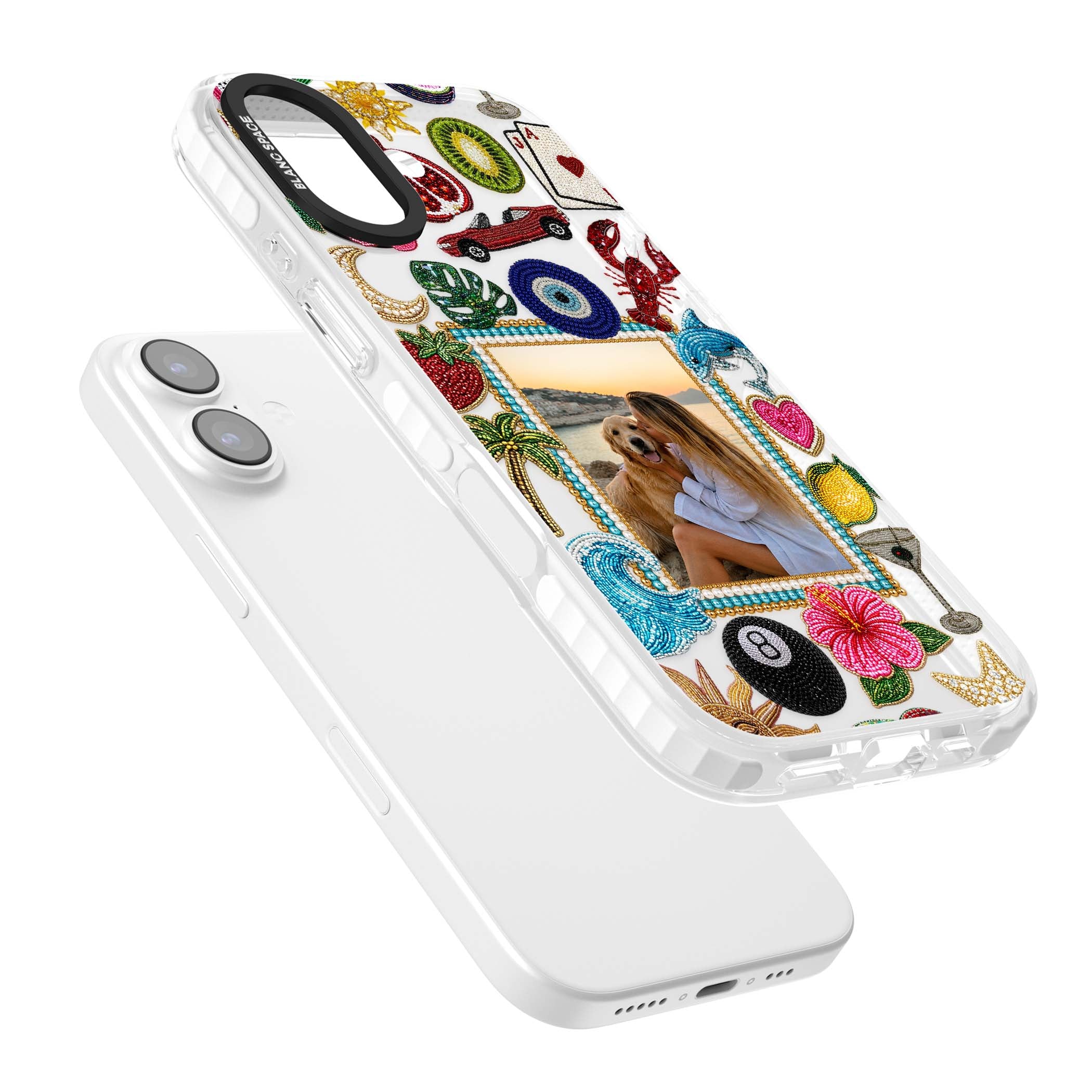 Beaded Photo coastal iPhone case | Black Impact case for iPhone 17