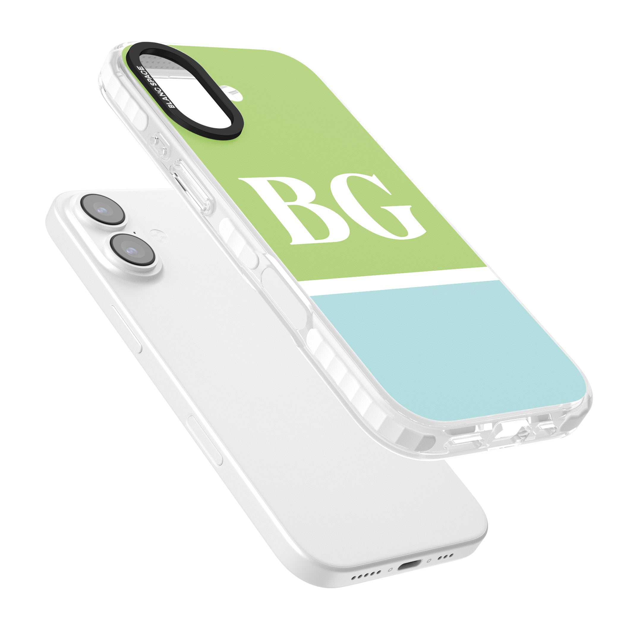 Personalised Colorblock: Green & Turquoise iPhone 17 Impact Clear Phone Case Colours