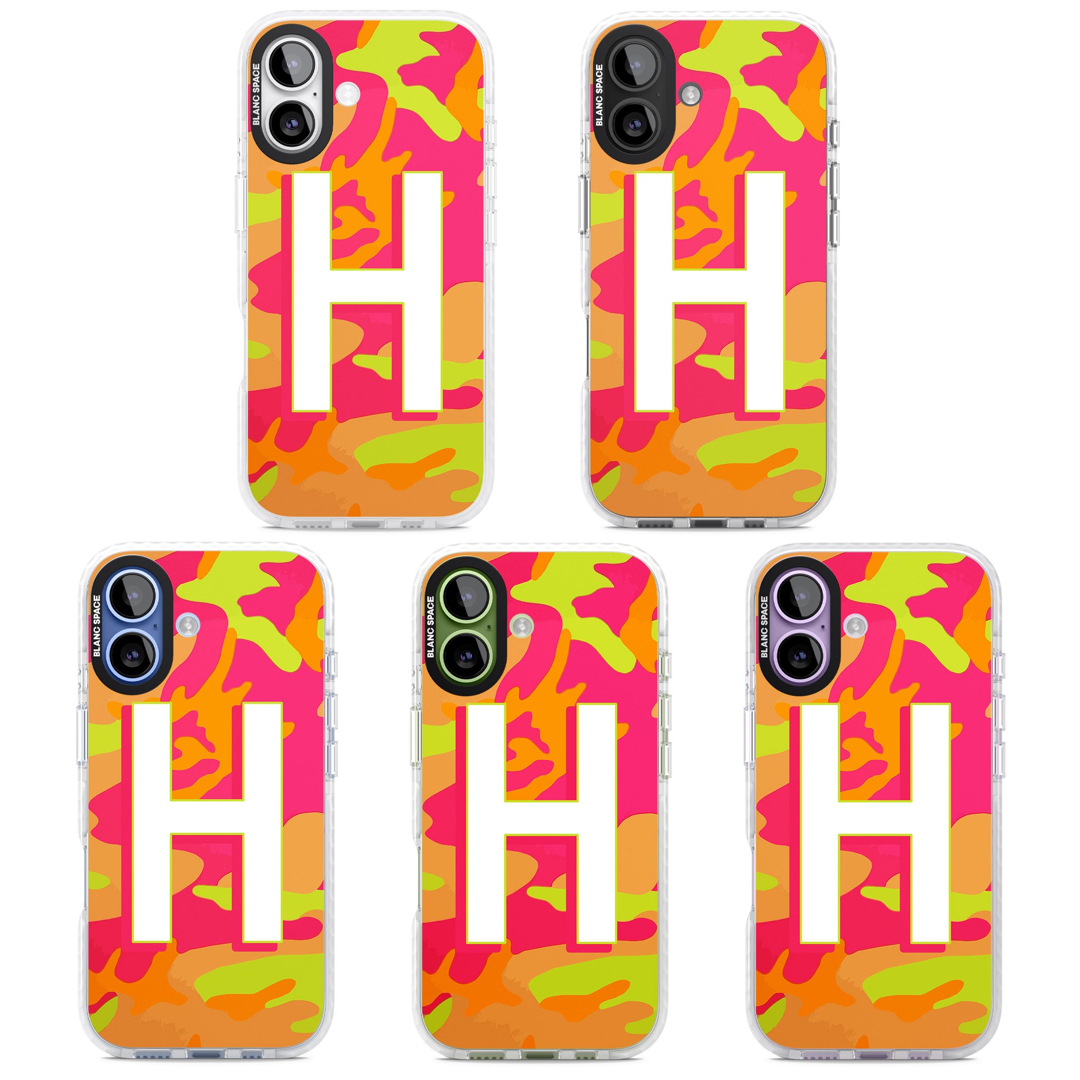 Personalised Neon Camo iPhone 17 Impact Clear Phone Case APT Impact Protection
