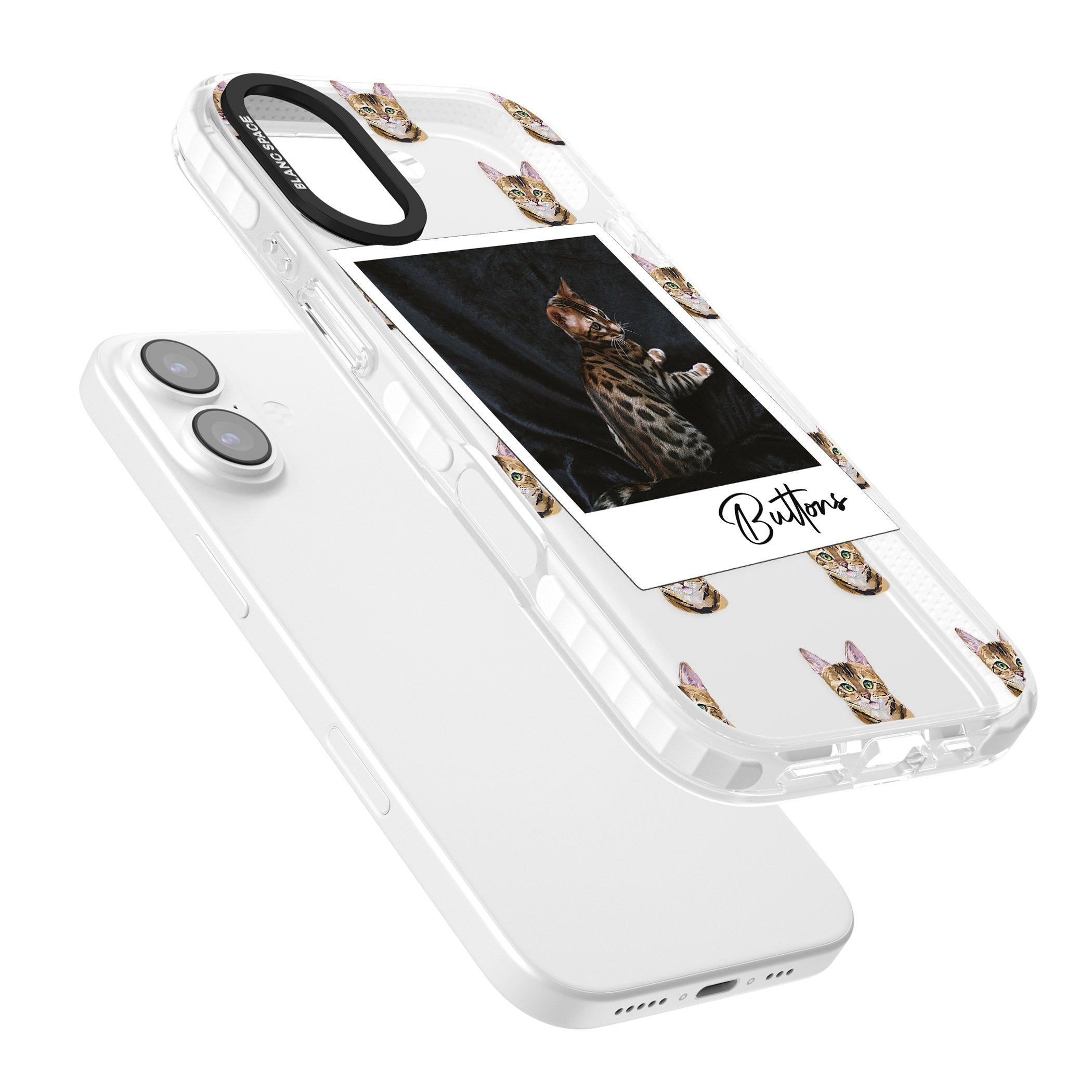 Personalised Bengal Cat Photo iPhone 17 Impact Clear Phone Case Colours