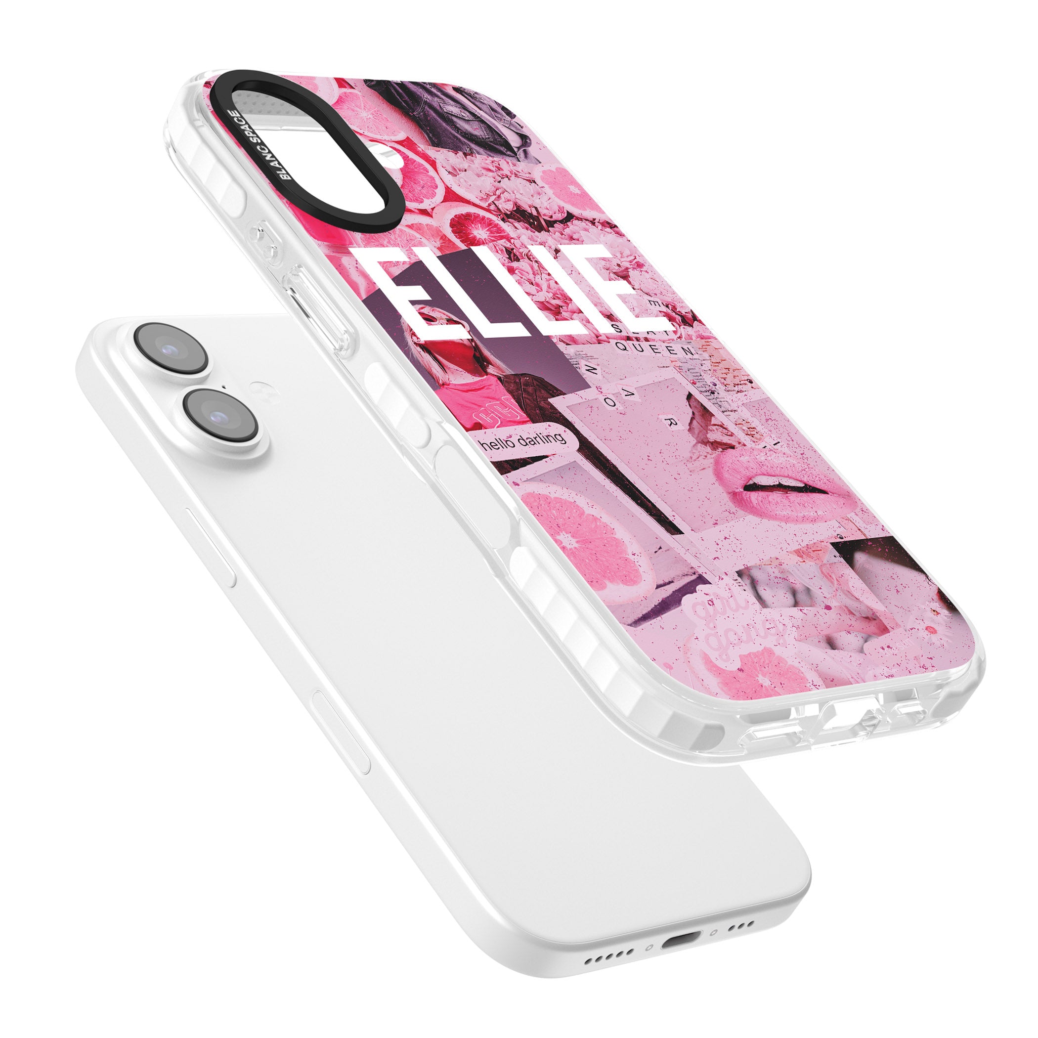 Personalised Sweet Pink Collage iPhone 17 Impact Clear Phone Case Colours