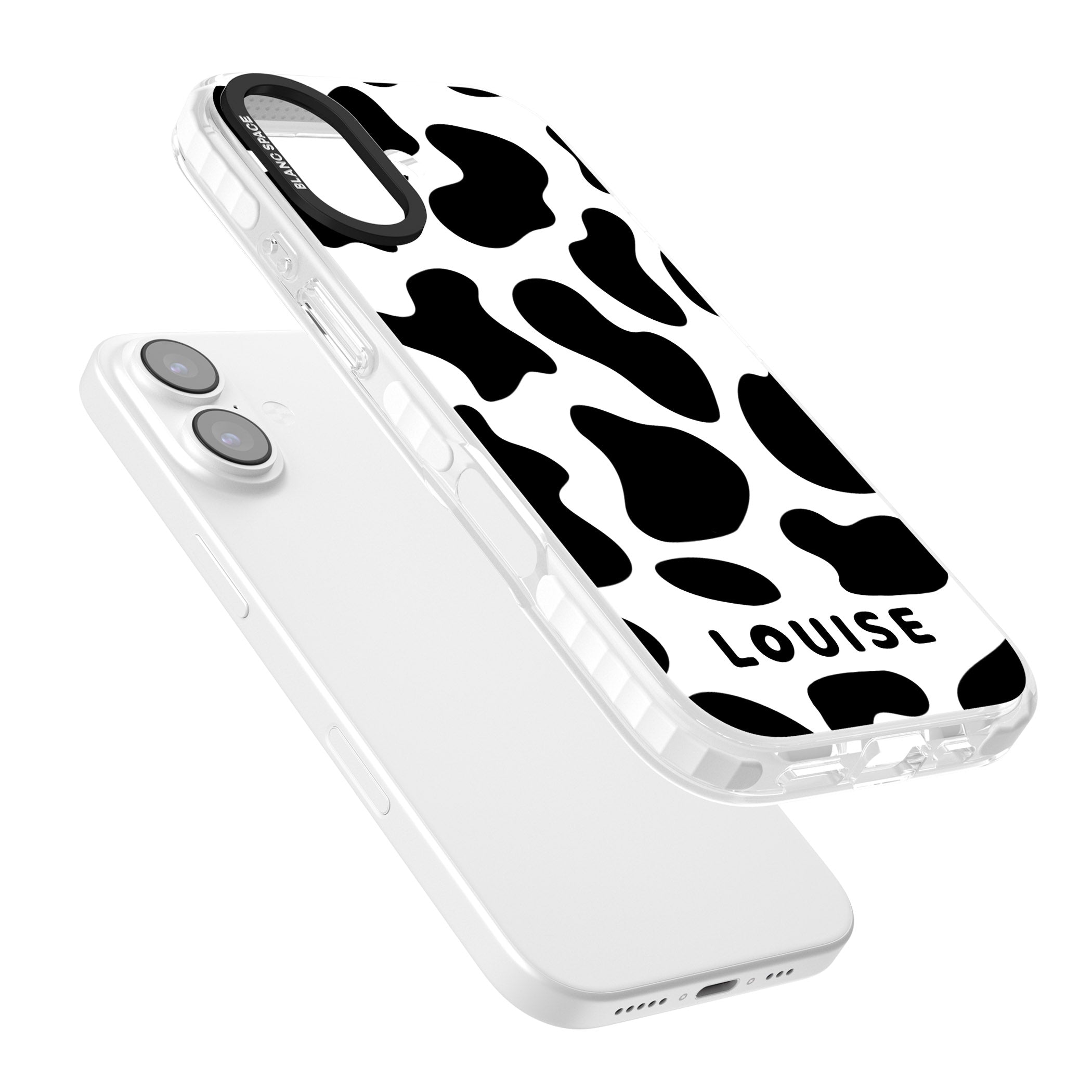 Personalised Cow Print iPhone 17 Impact Clear Phone Case Colours