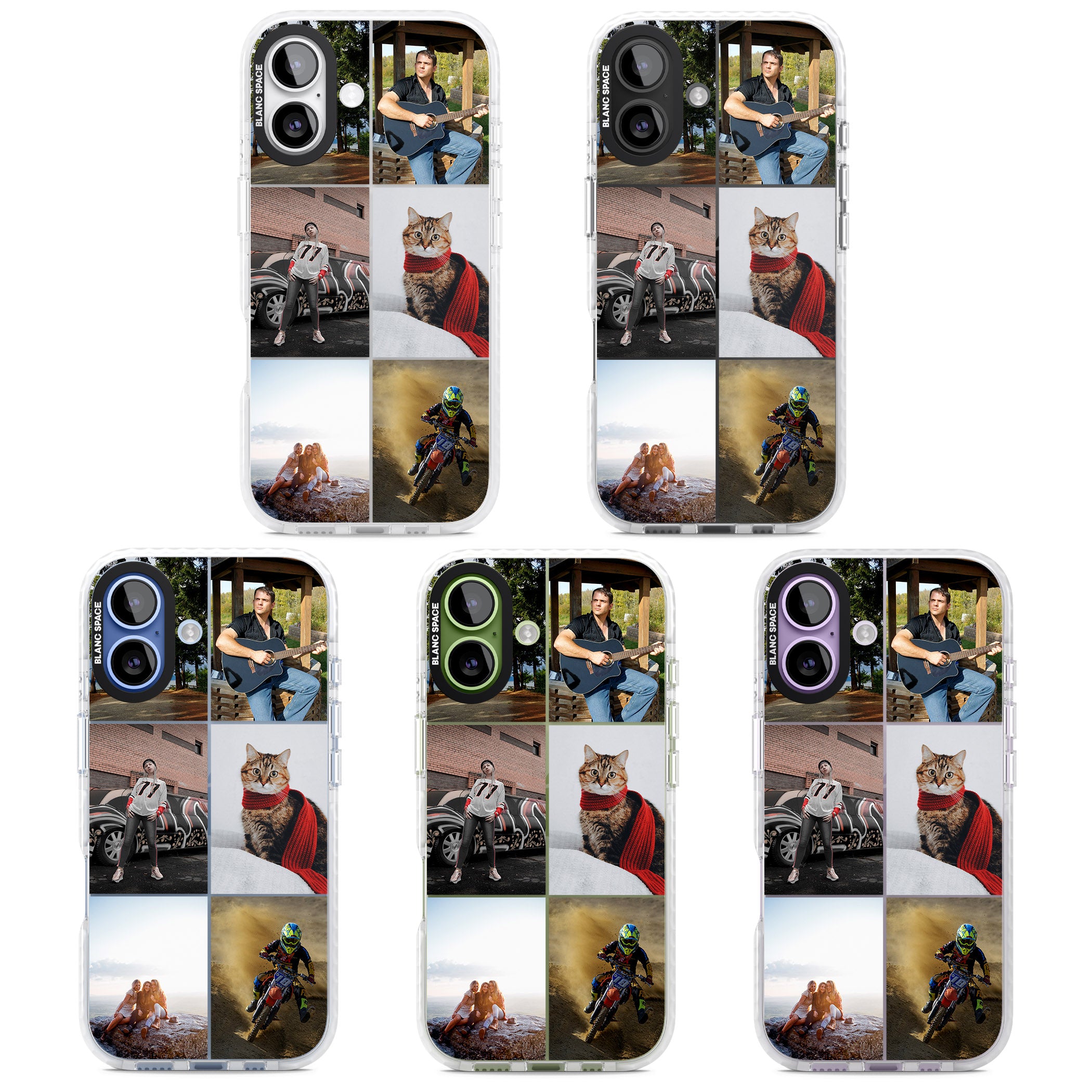 Personalised 6 Photo Grid iPhone 17 Impact Clear Phone Case APT Impact Protection