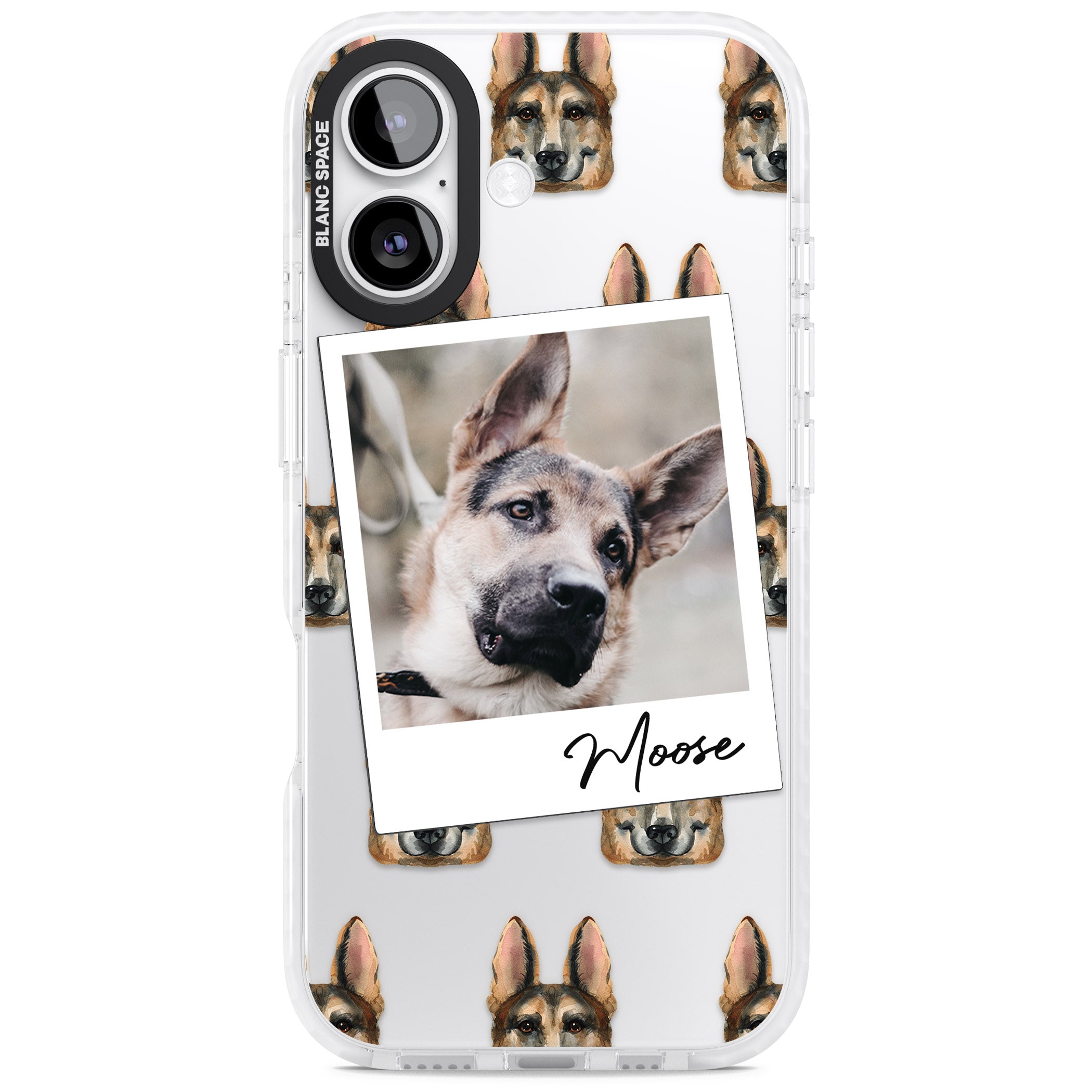 Personalised German Shepherd Instant Camera Photo iPhone 17 Impact Clear Phone Case