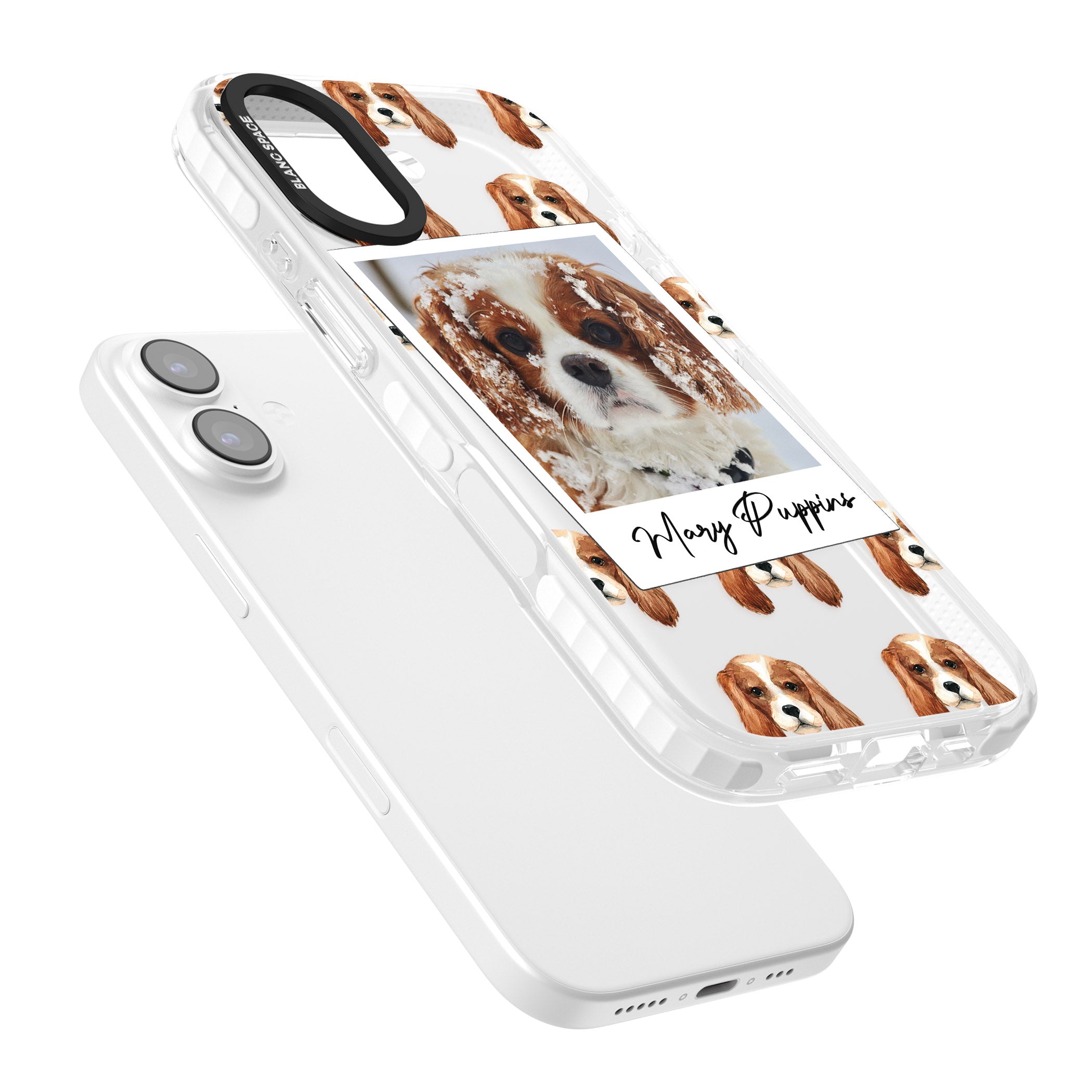 Personalised Cavalier King Charles Instant Camera Photo iPhone 17 Impact Clear Phone Case Colours