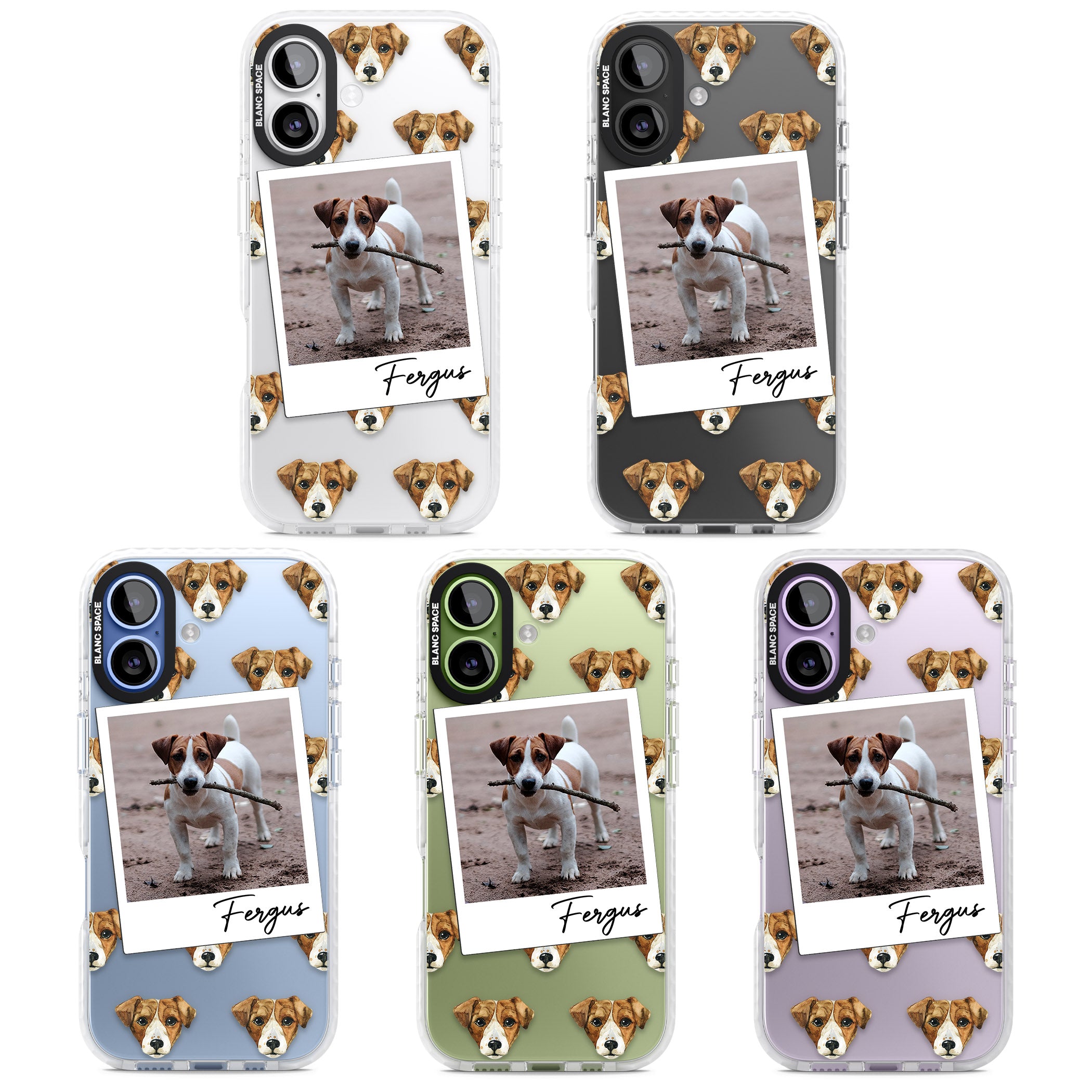 Personalised Jack Russell Instant Camera Photo iPhone 17 Impact Clear Phone Case APT Impact Protection