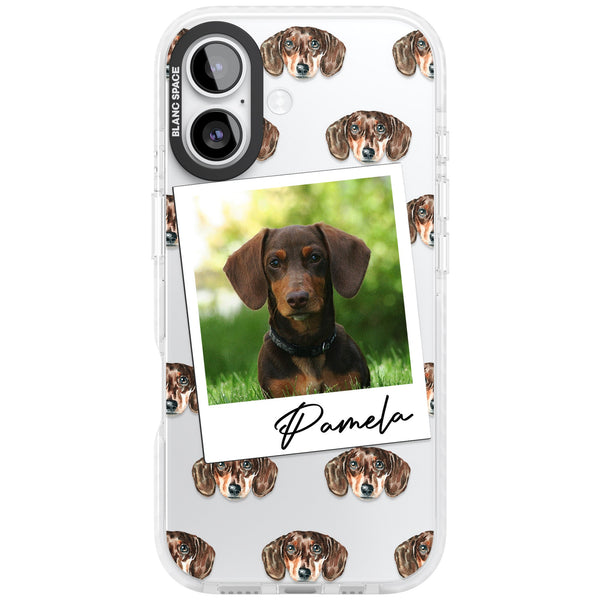 Personalised Brown Dachshund Instant Camera Photo