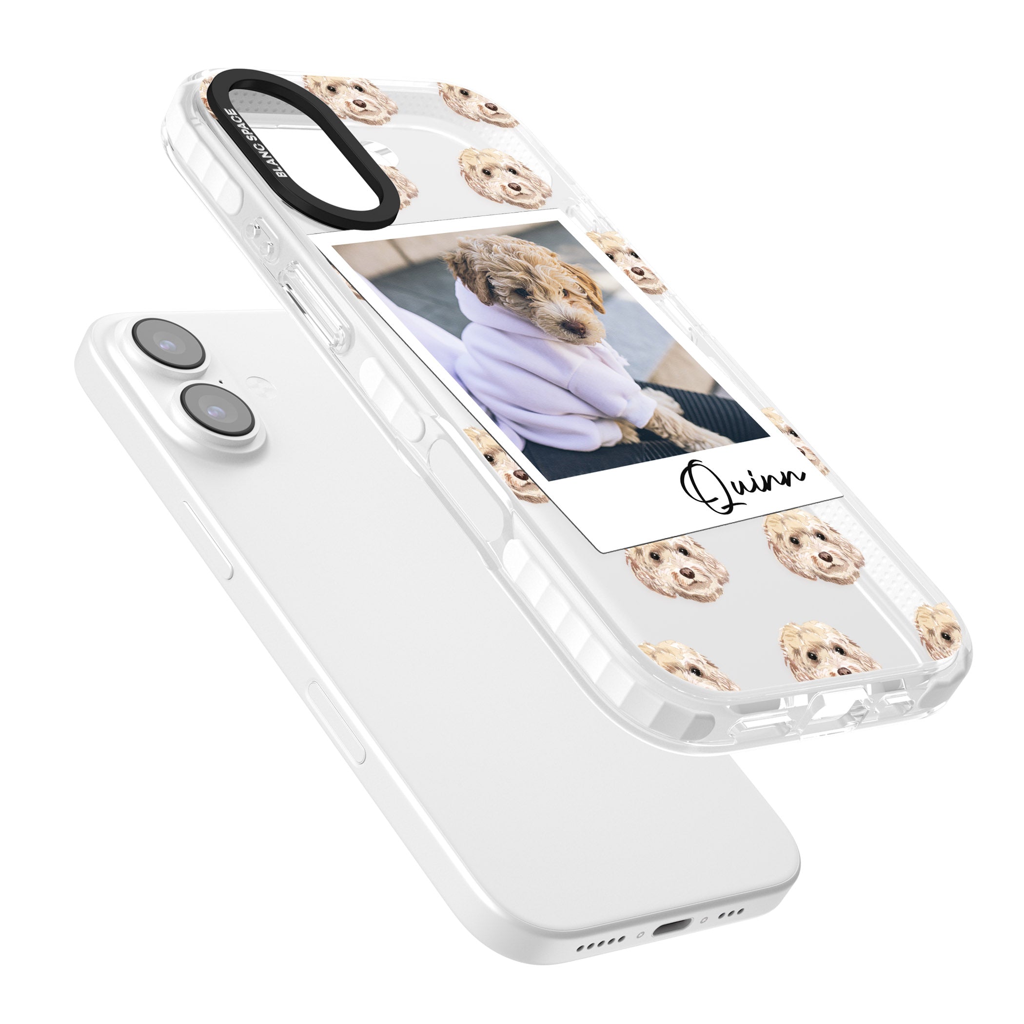 Personalised Cream Cockapoo Instant Camera Photo iPhone 17 Impact Clear Phone Case Colours