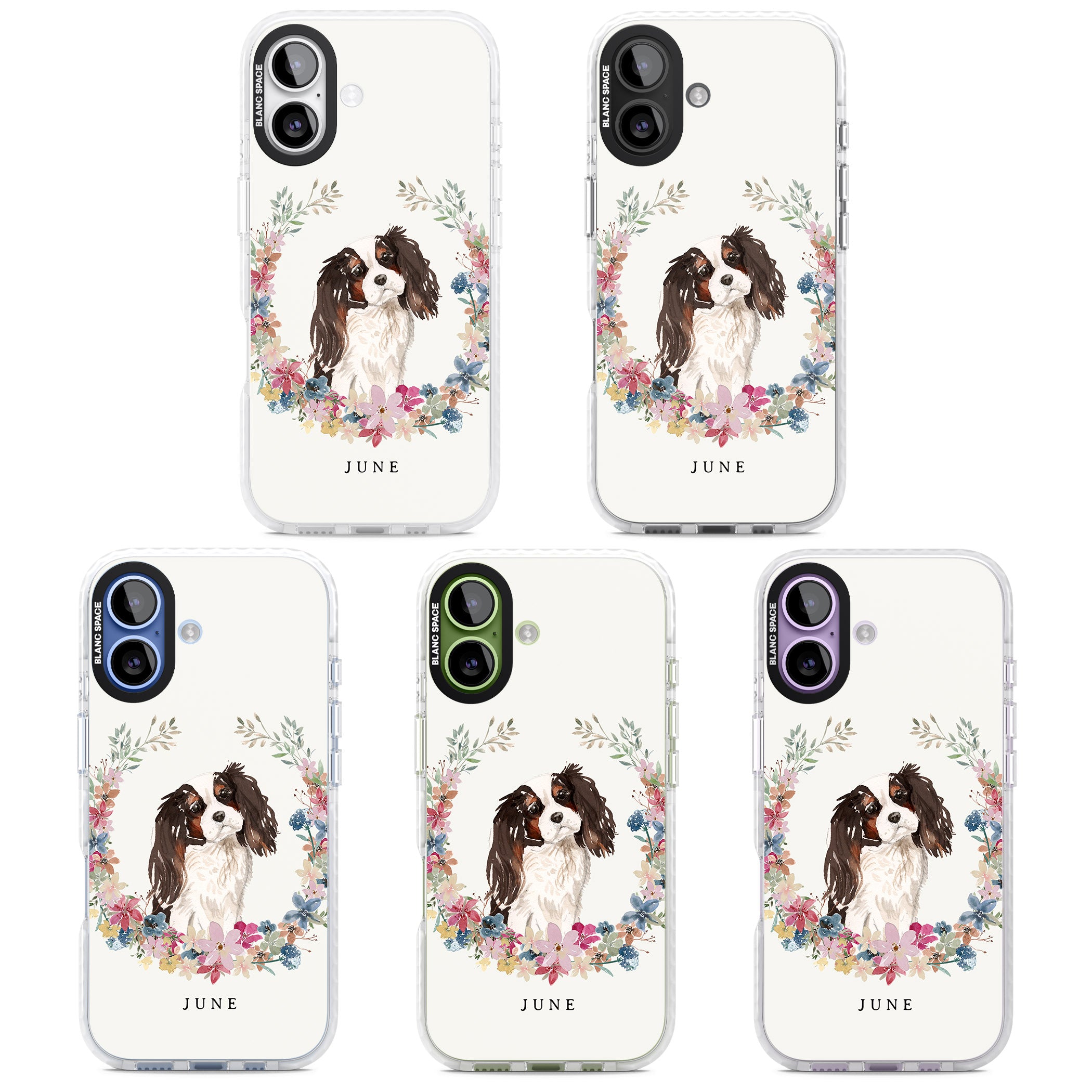 Personalised King Charles Floral Portrait iPhone 17 Impact Clear Phone Case APT Impact Protection
