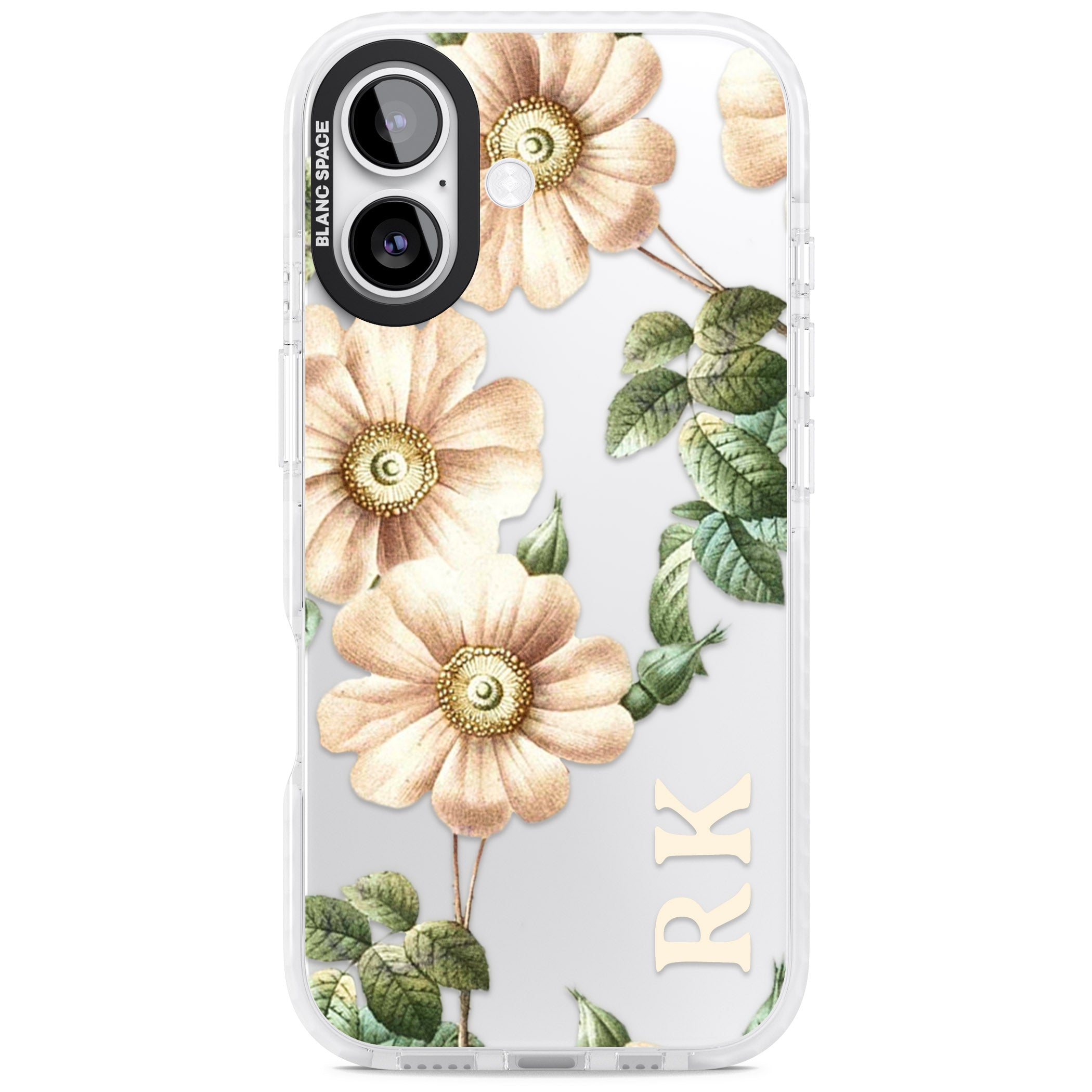 Personalised Vintage Floral Anemone iPhone 17 Impact Clear Phone Case