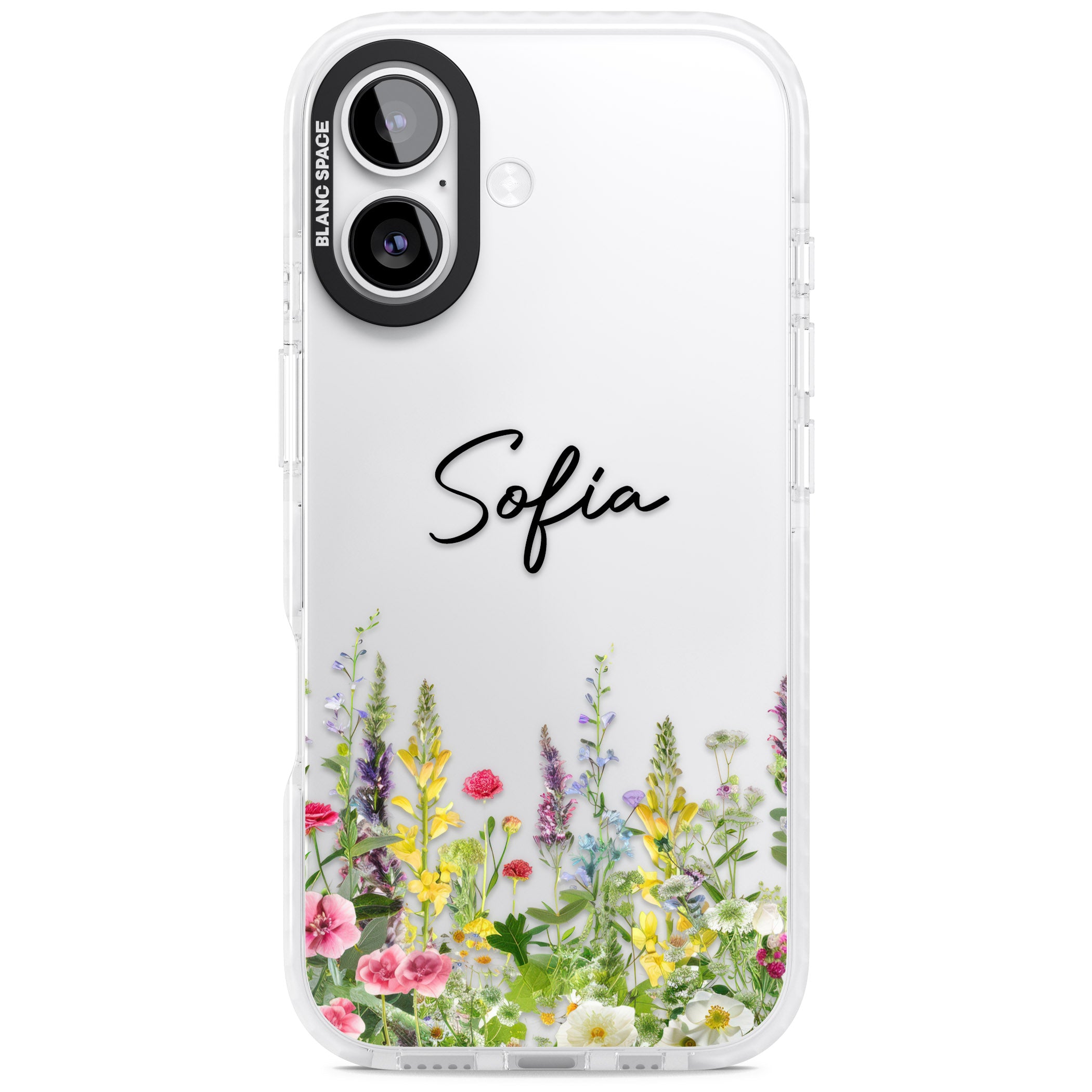 Personalised Garden Wildfowers iPhone 17 Impact Clear Phone Case