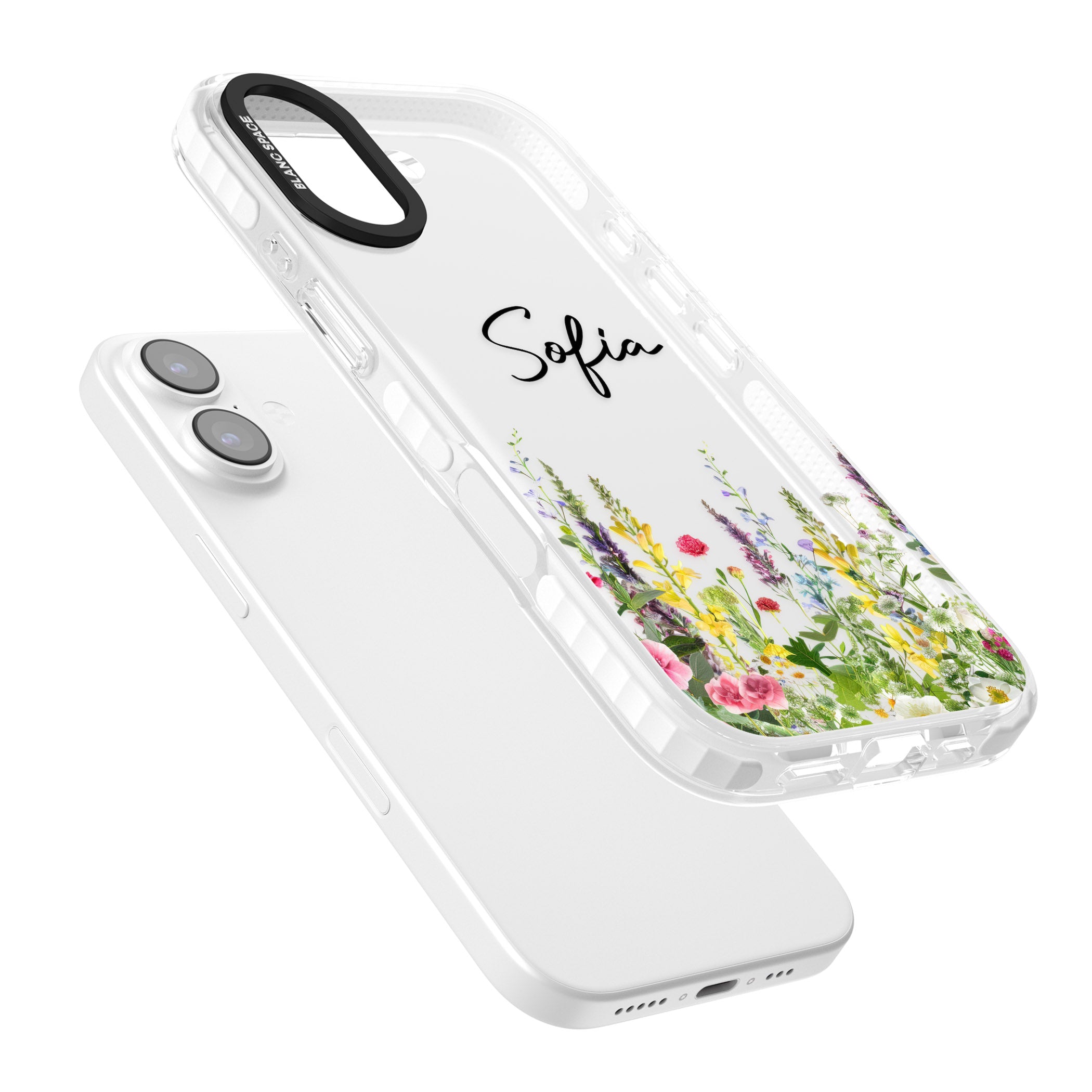 Personalised Garden Wildfowers iPhone 17 Impact Clear Phone Case Colours