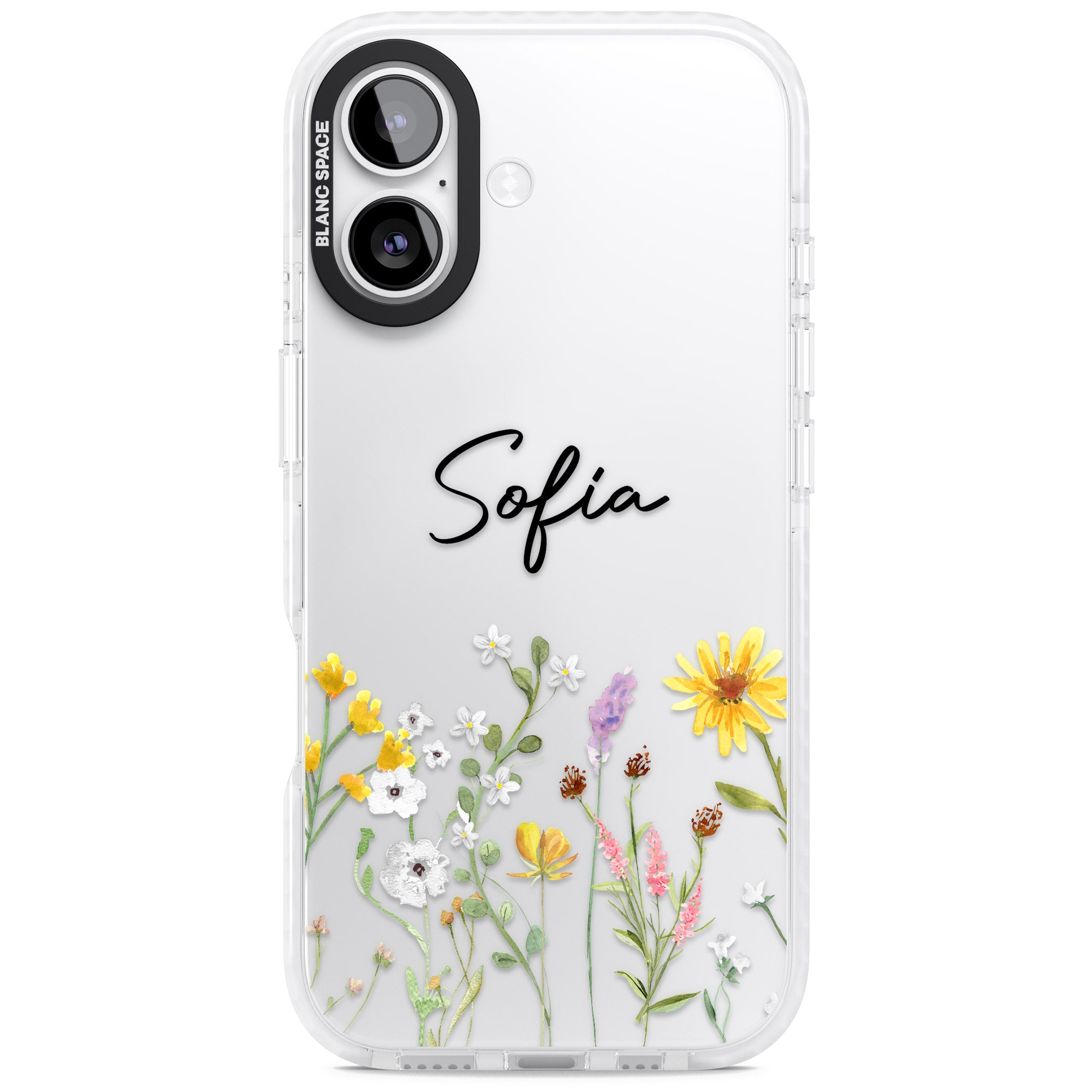 Personalised April Wildfowers iPhone 17 Impact Clear Phone Case