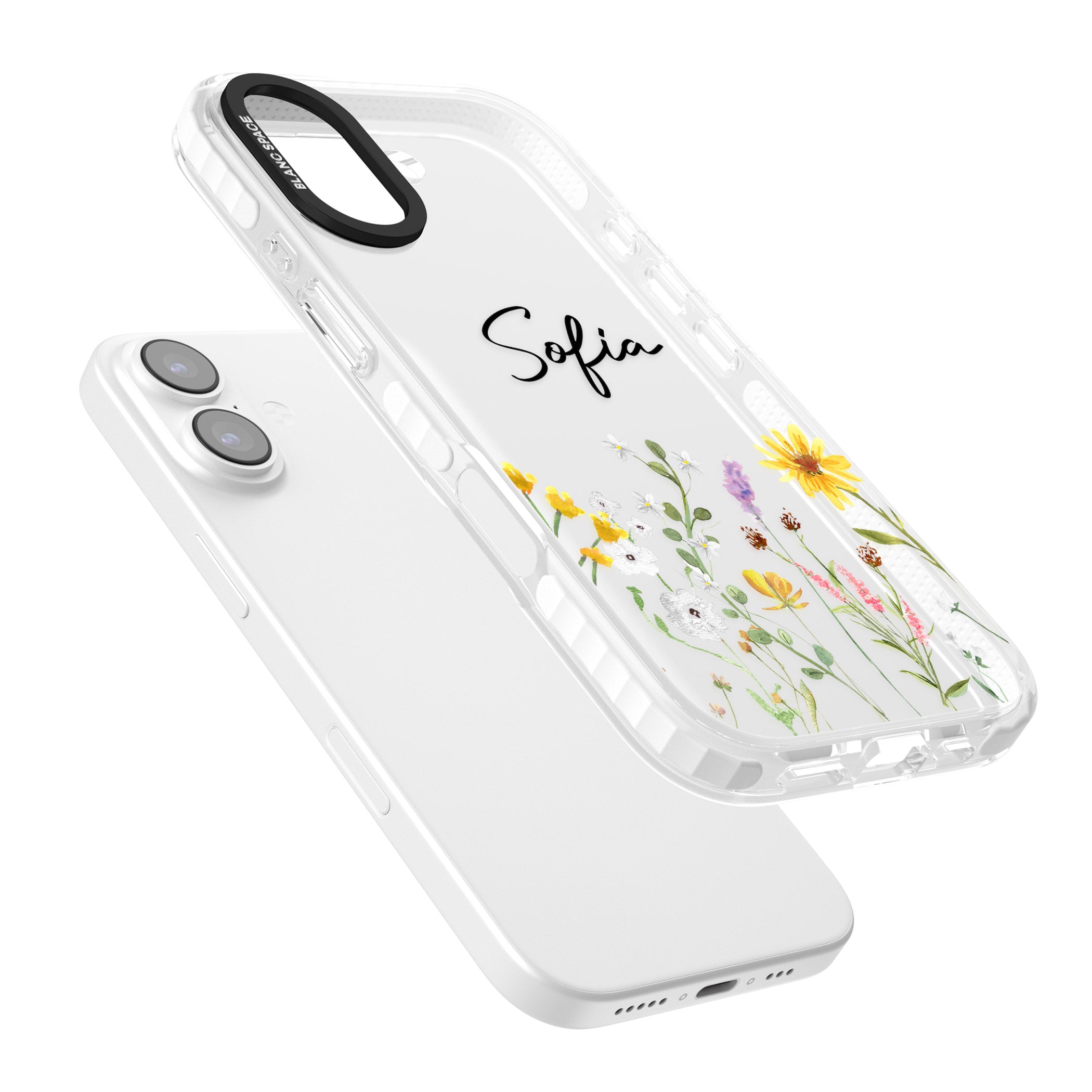 Personalised April Wildfowers iPhone 17 Impact Clear Phone Case Colours