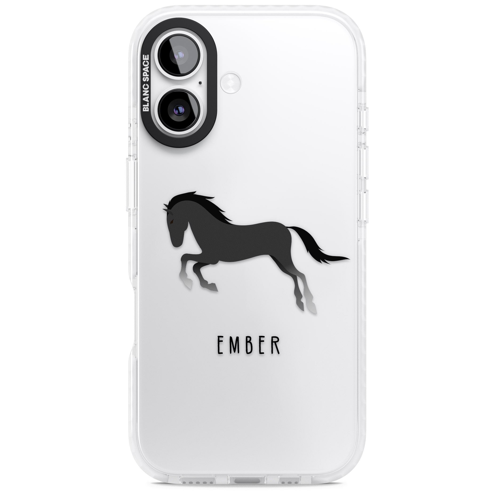 Personalised Black Horse iPhone 17 Impact Clear Phone Case