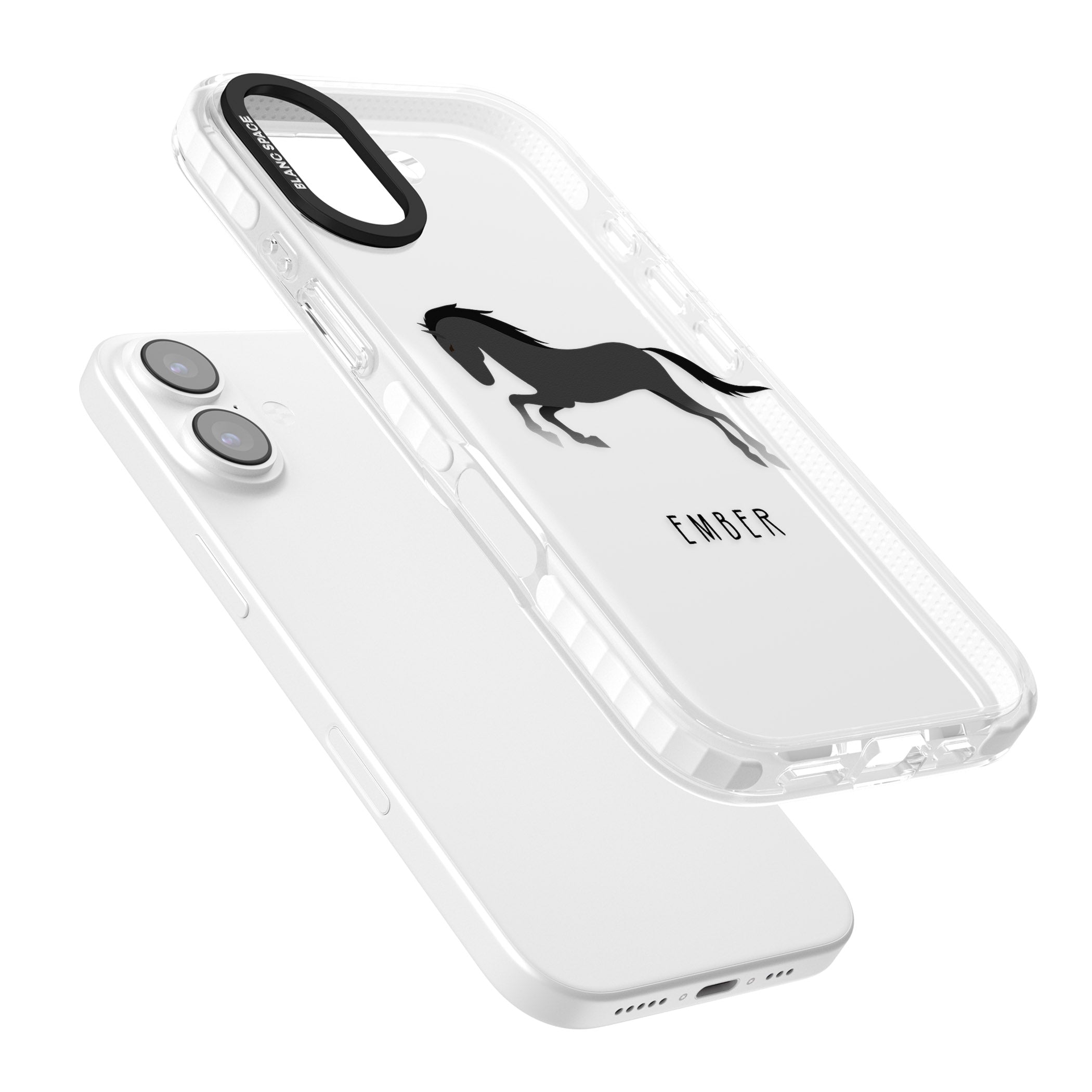 Personalised Black Horse iPhone 17 Impact Clear Phone Case Colours