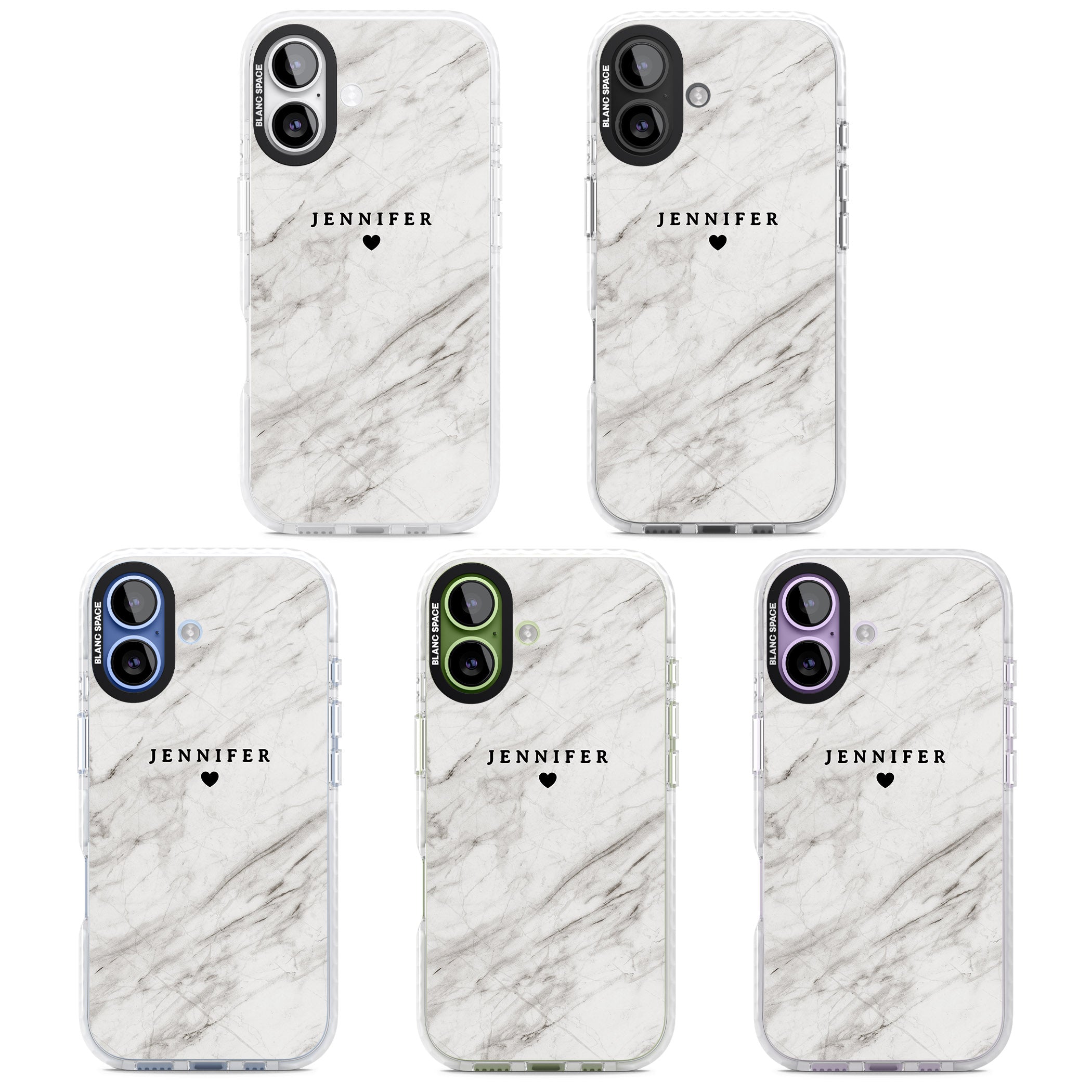 Personalised Light Grey Marble iPhone 17 Impact Clear Phone Case APT Impact Protection