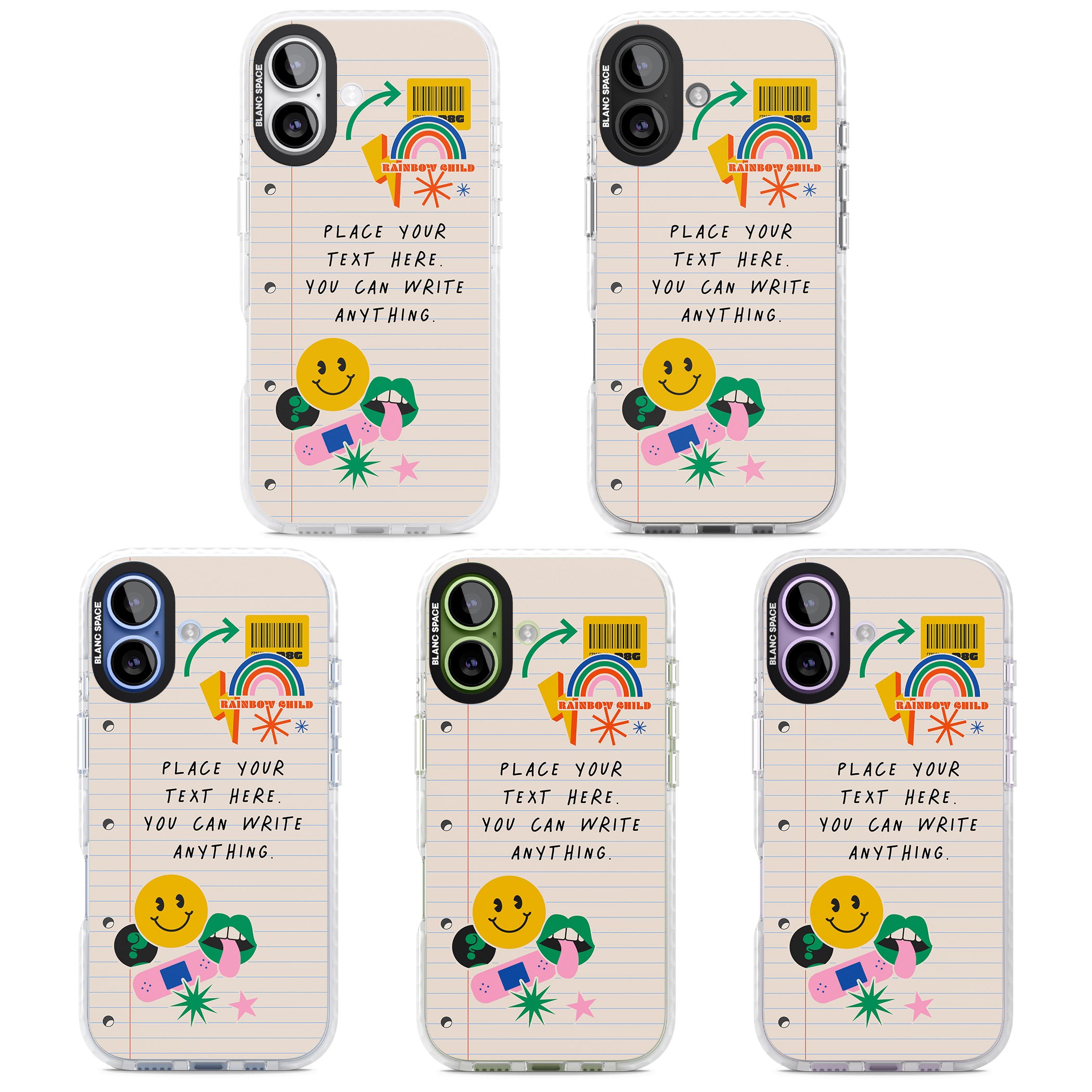 Personalised Retro Rainbow Fun iPhone 17 Impact Clear Phone Case APT Impact Protection