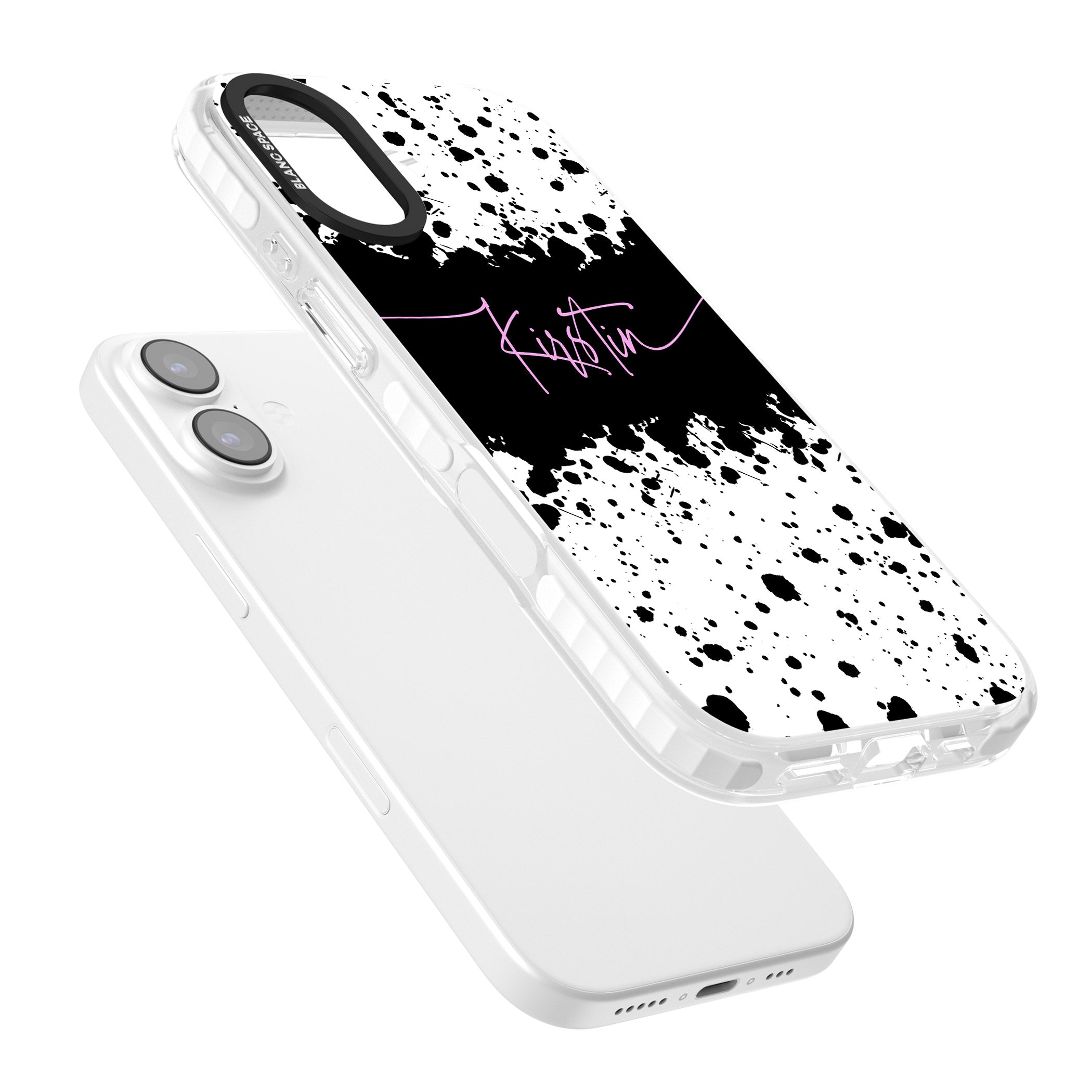 Personalised Bold Paint Splatters iPhone 17 Impact Clear Phone Case Colours