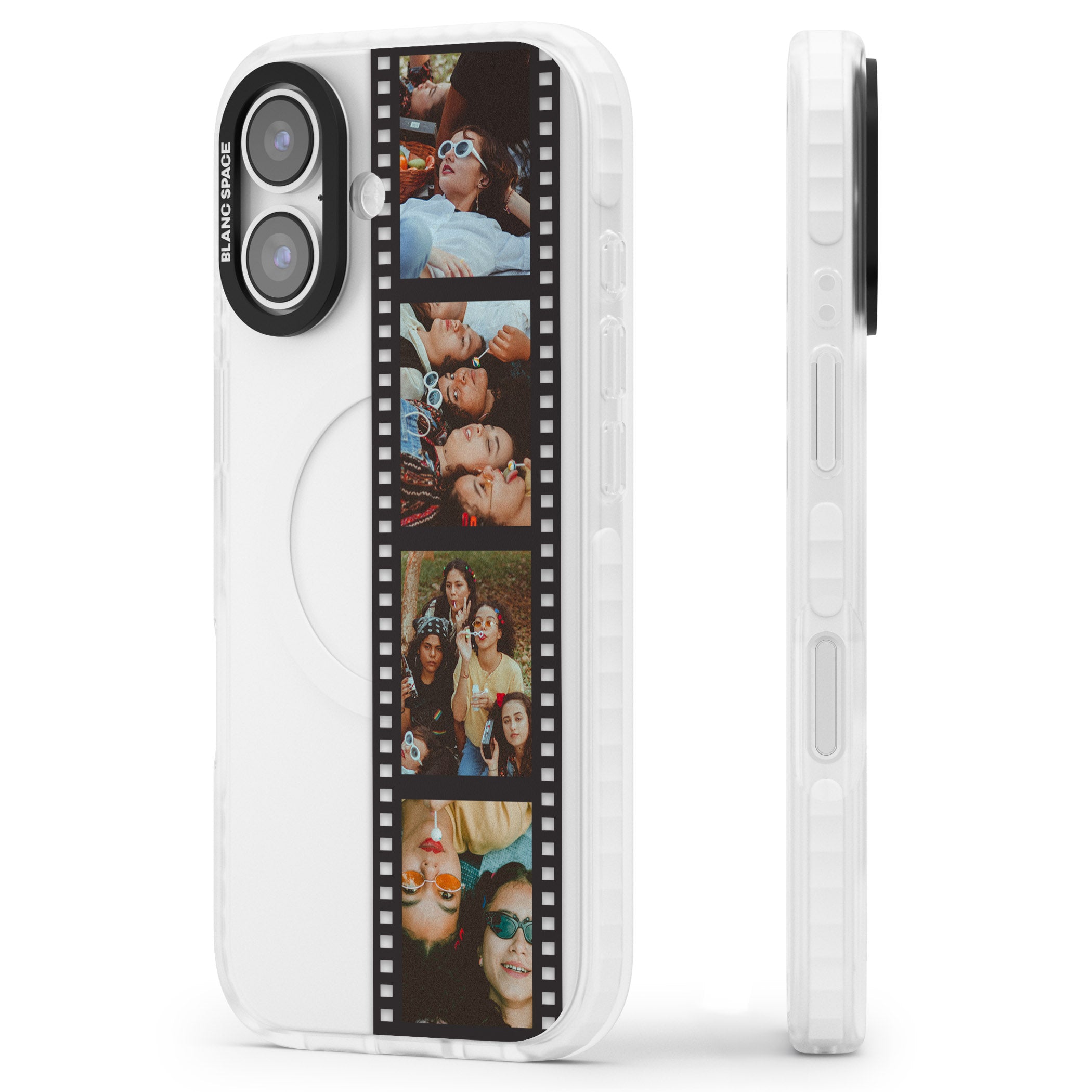 Personalised Photo Film Strip iPhone 17 Impact Clear Phone Case Side Profile