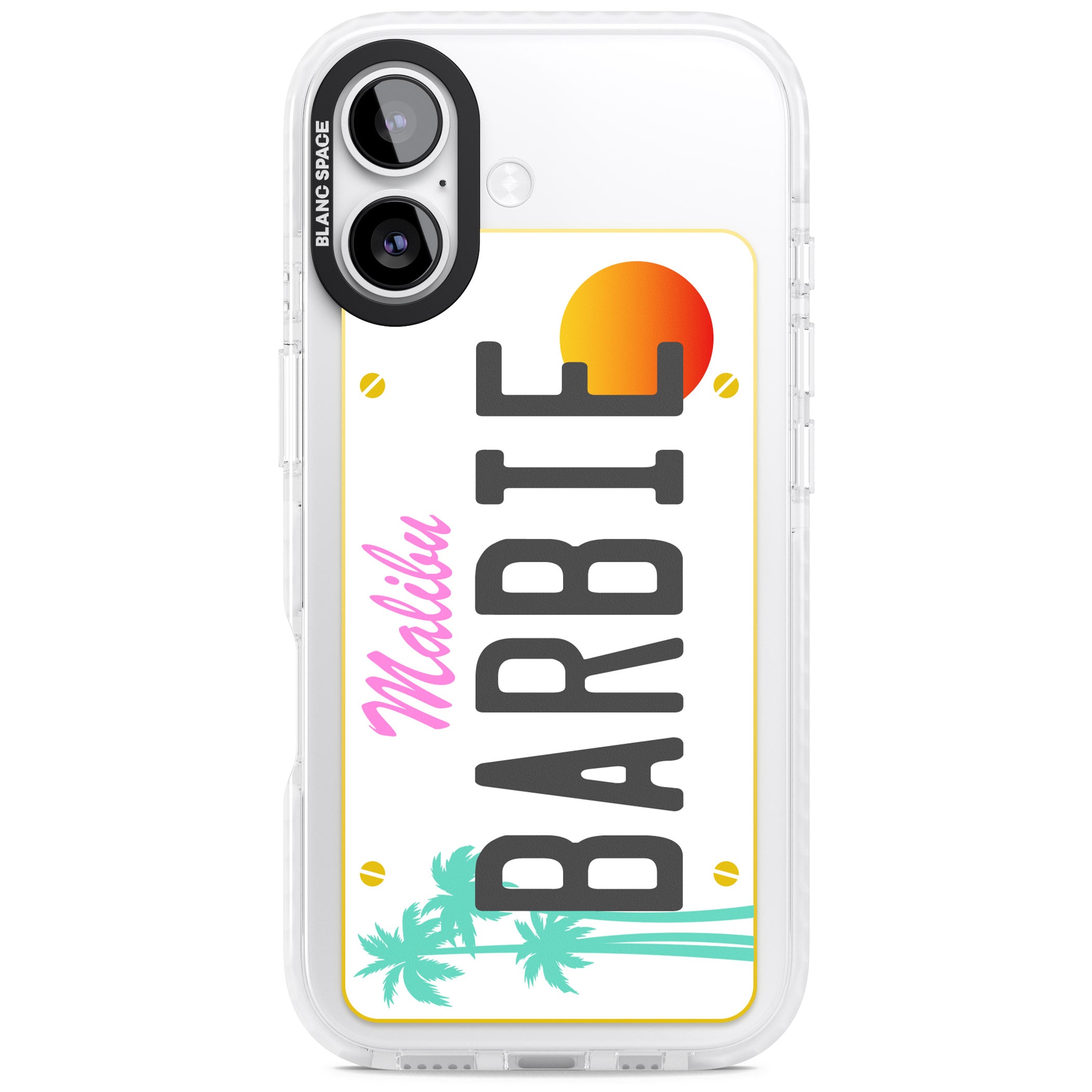 Personalised Malibu License Plate iPhone 17 Impact Clear Phone Case