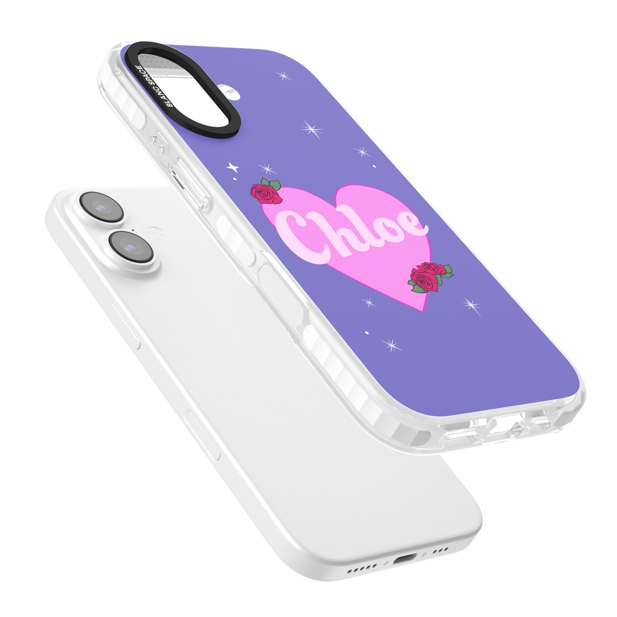 Personalised Glamorous Love Heart iPhone 17 Impact Clear Phone Case Colours