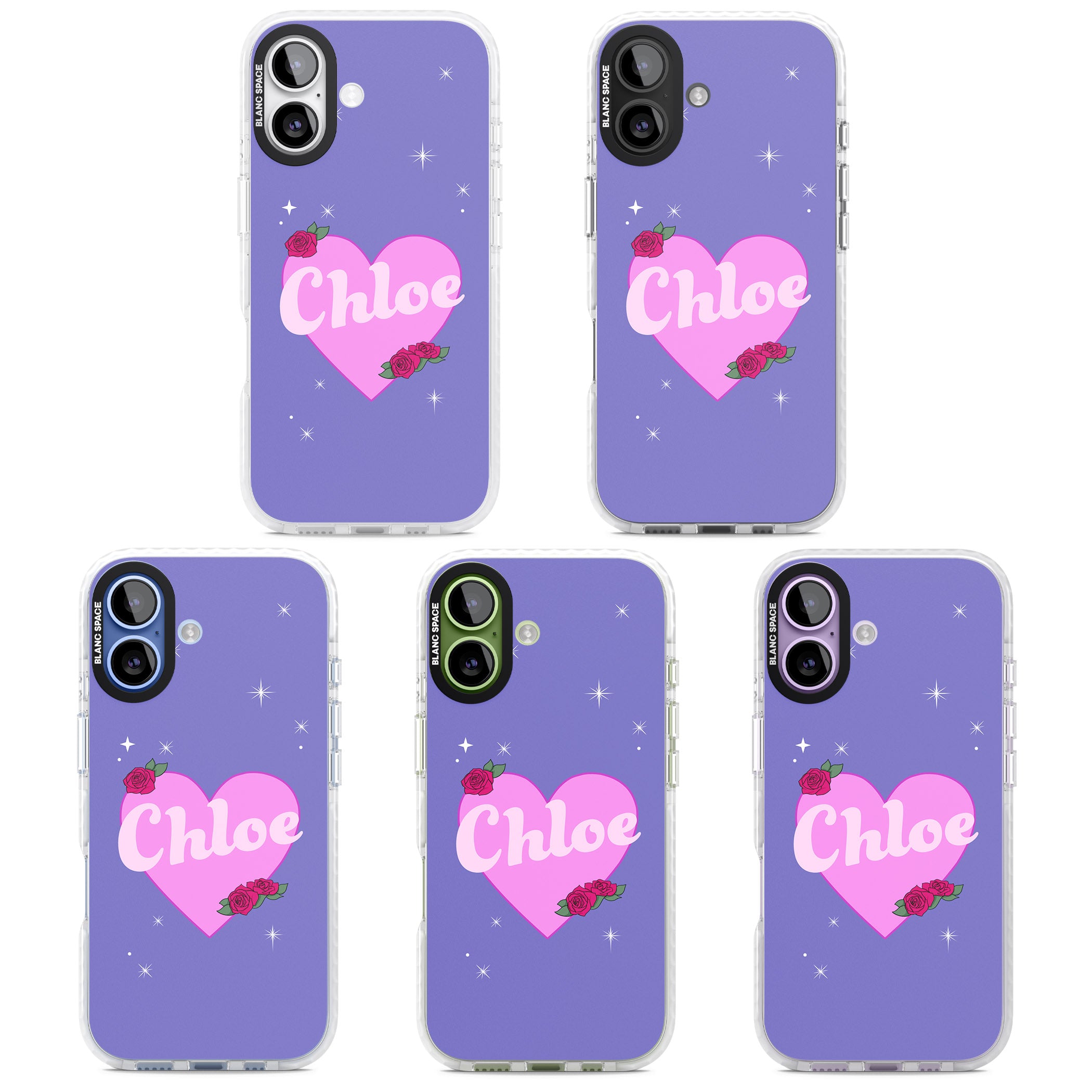 Personalised Glamorous Love Heart iPhone 17 Impact Clear Phone Case APT Impact Protection