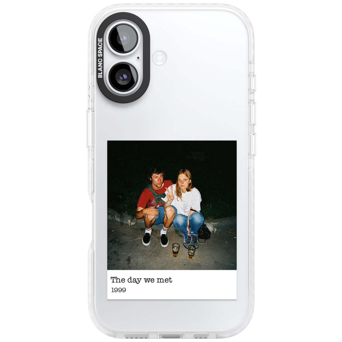 Personalised Photo Memory iPhone 16 / iPhone 16 Plus / iPhone 17 Impact Clear Phone Case front