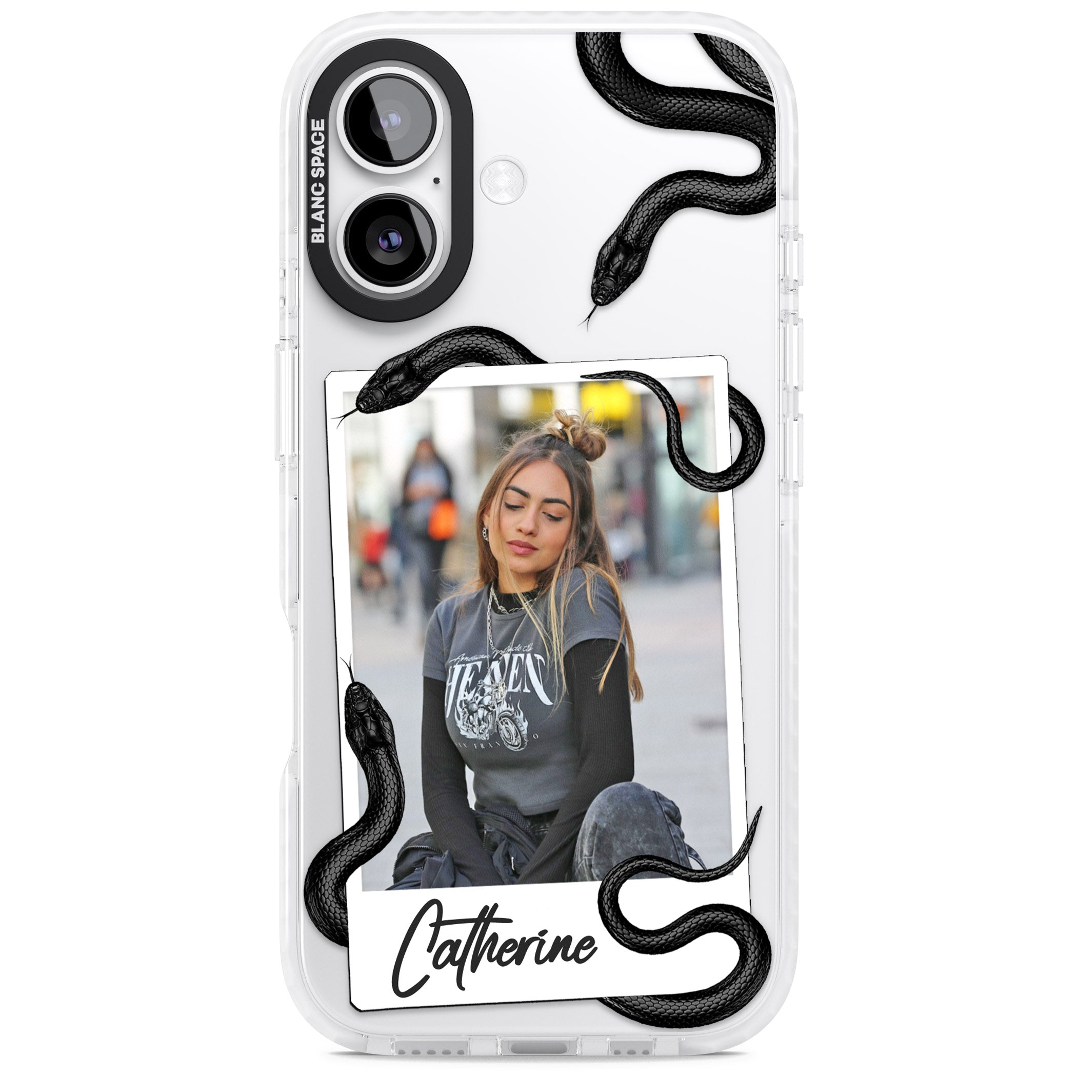 Personalised Snake Instant Photo iPhone 17 Impact Clear Phone Case
