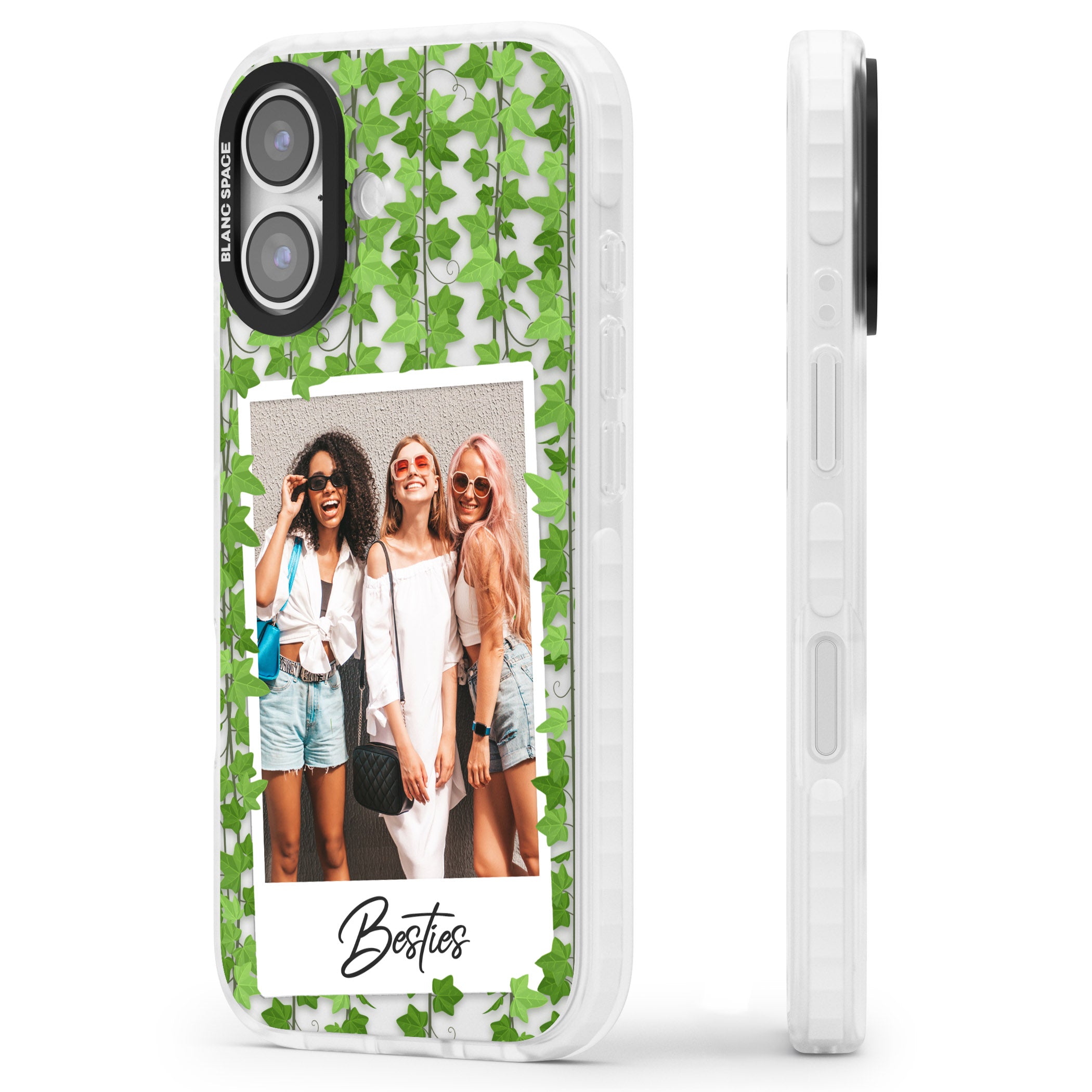 Personalised Ivy Vine Instant Photo iPhone 17 Impact Clear Phone Case Side Profile