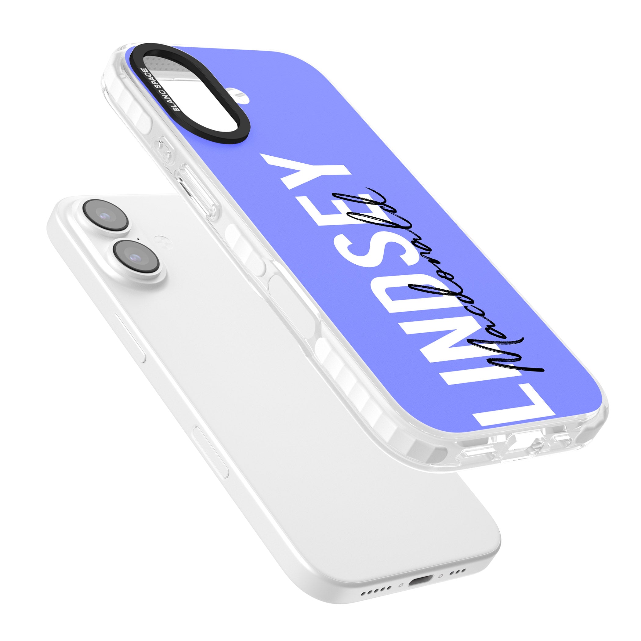 Personalised Bold Name: Purple iPhone 17 Impact Clear Phone Case Colours