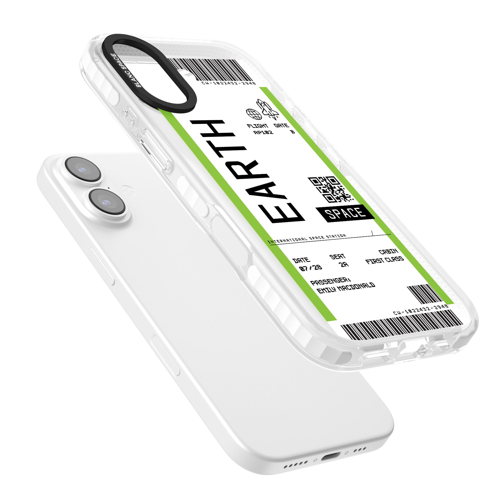 Personalised Earth Travel Ticket iPhone 17 Impact Clear Phone Case Colours