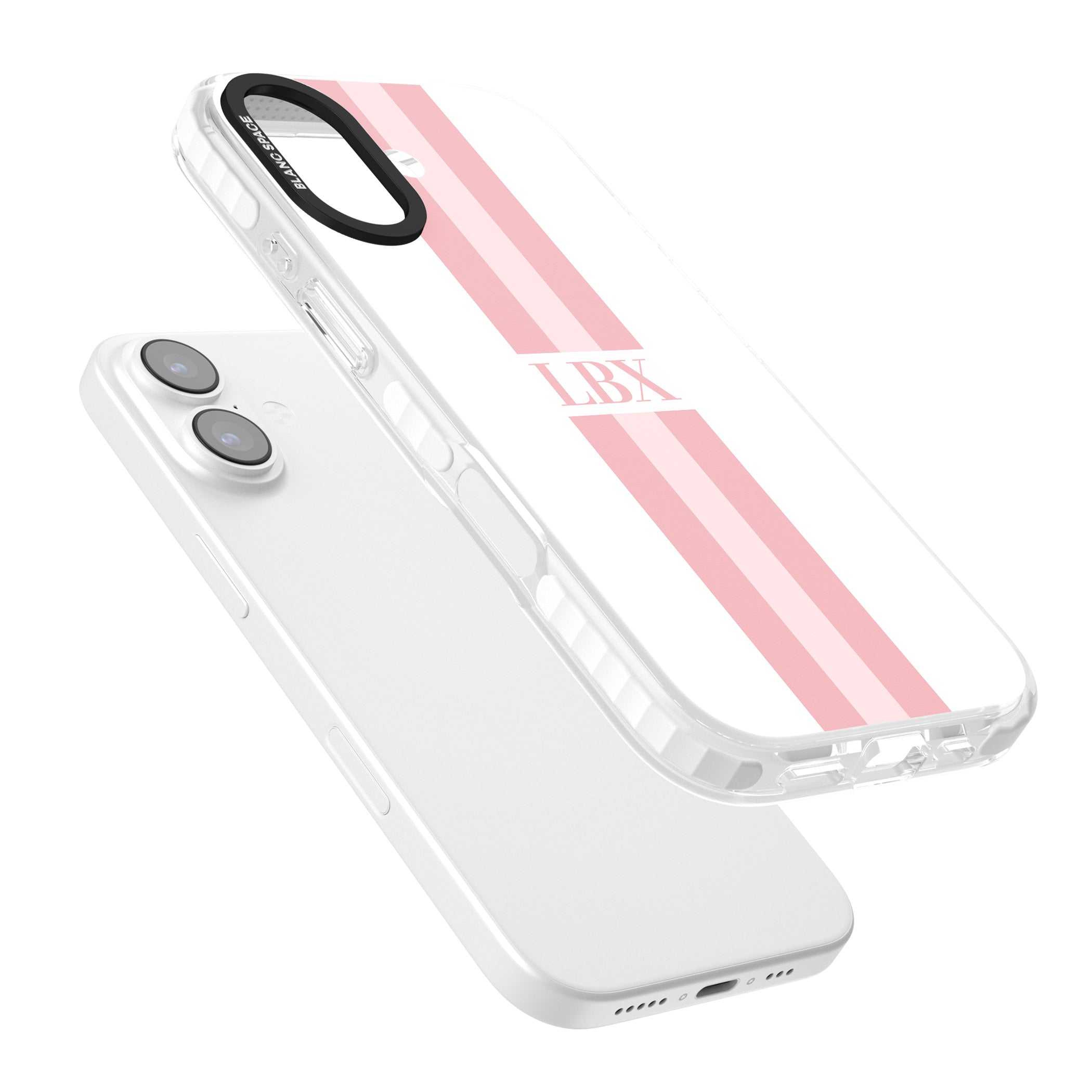 Personalised Minimal Pink Stripe iPhone 17 Impact Clear Phone Case Colours