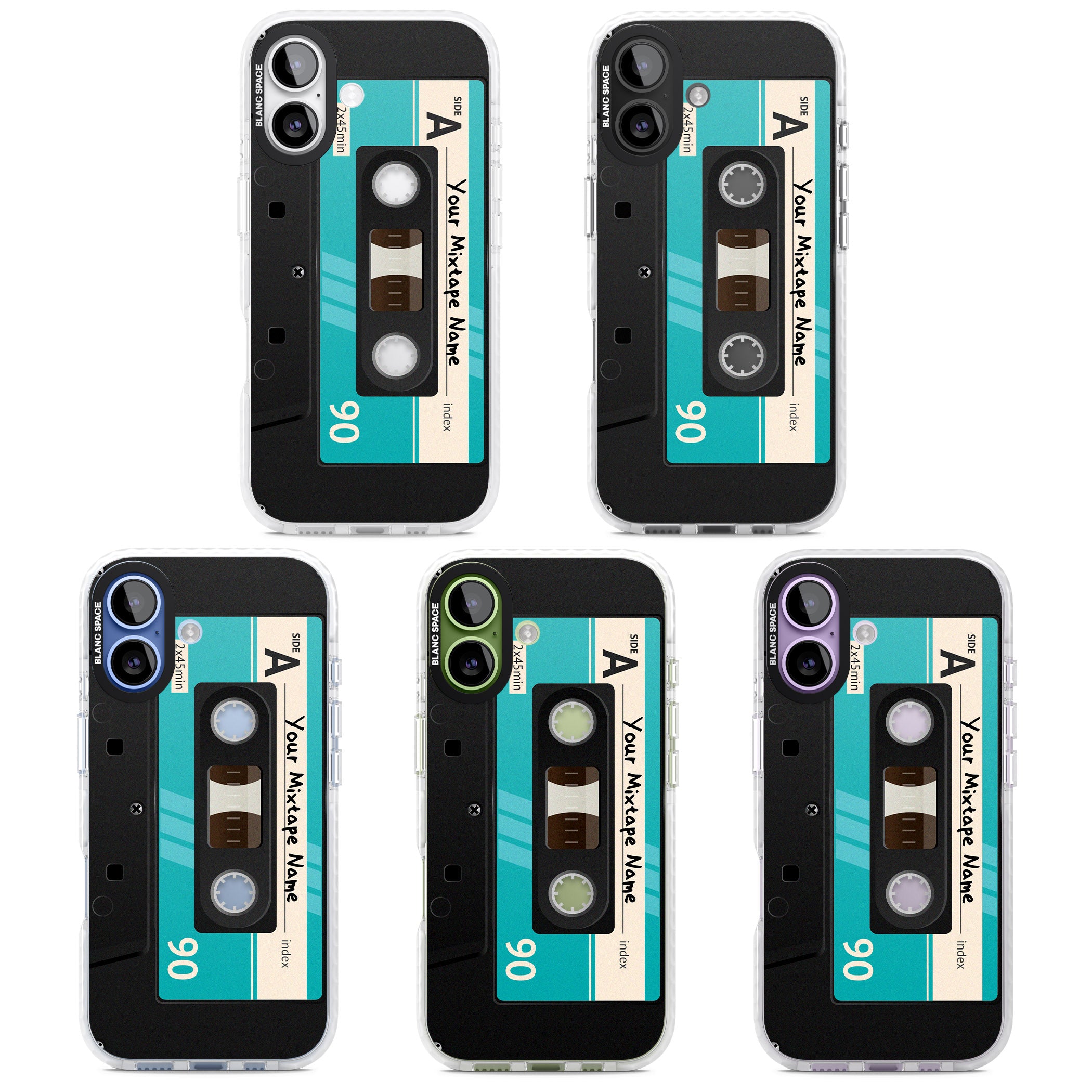 Personalised Retro Mixtape Dark iPhone 17 Impact Clear Phone Case APT Impact Protection