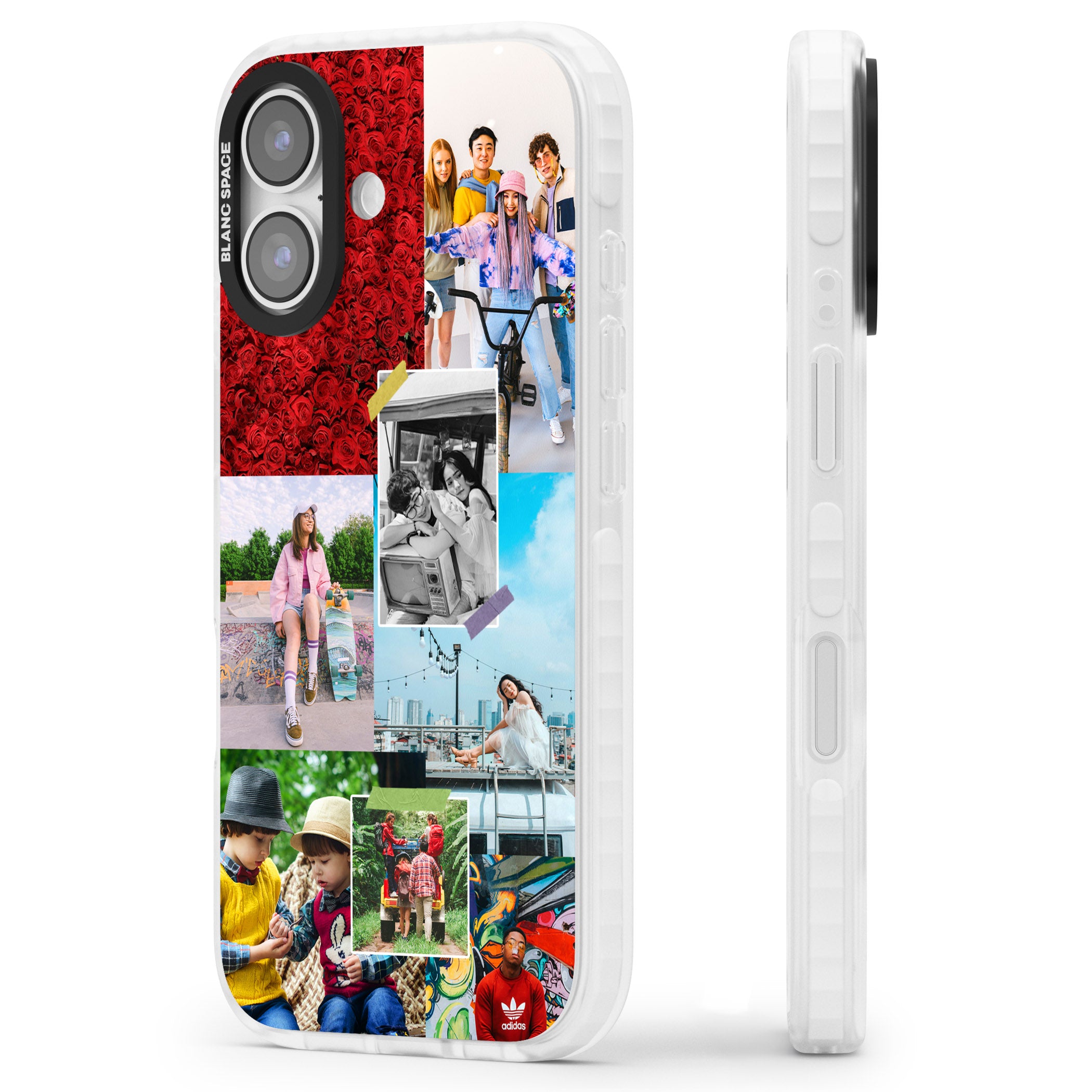 Personalised Photo Collage iPhone 17 Impact Clear Phone Case Side Profile