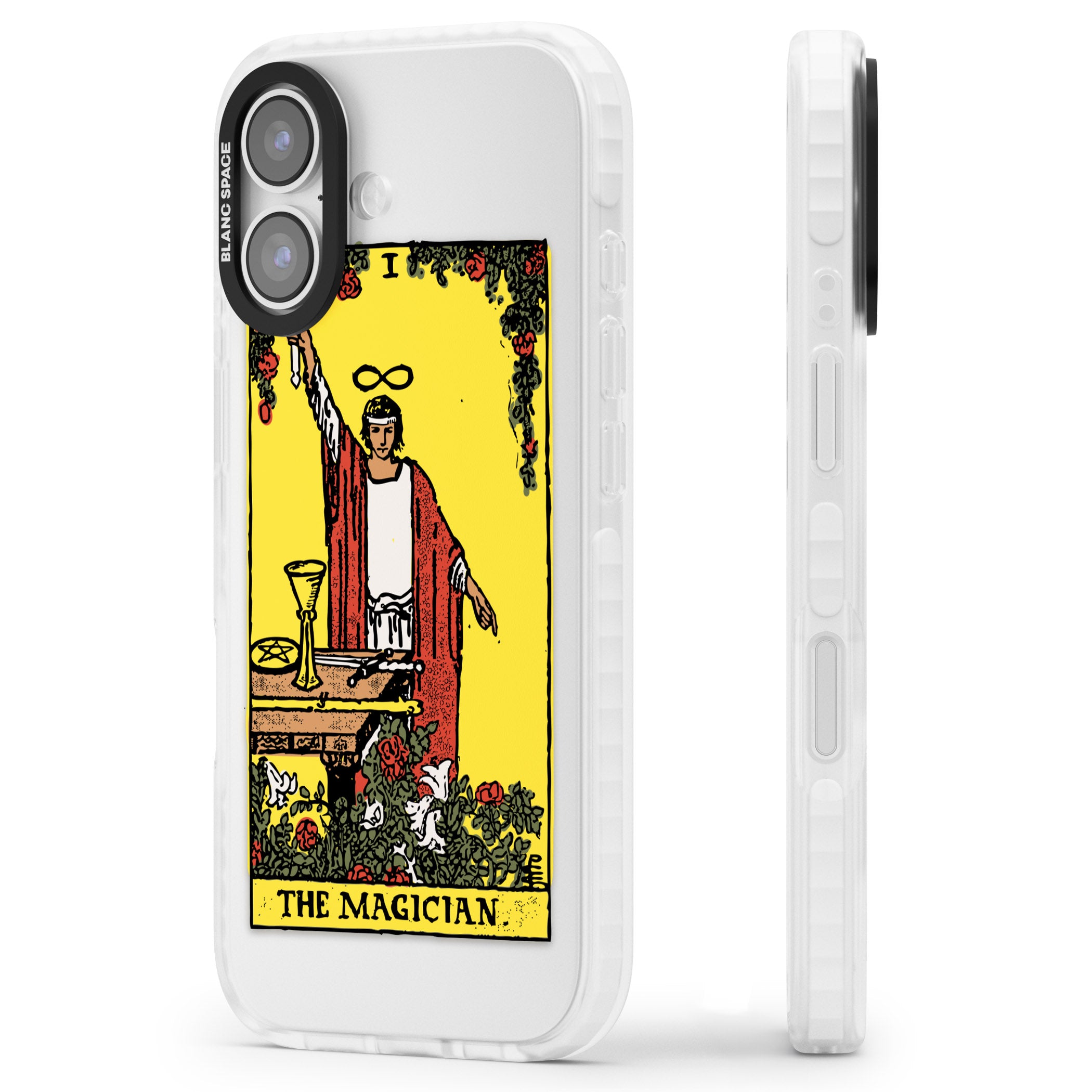 Personalised The Magician Tarot Card (Color) iPhone 17 Impact Clear Phone Case Side Profile