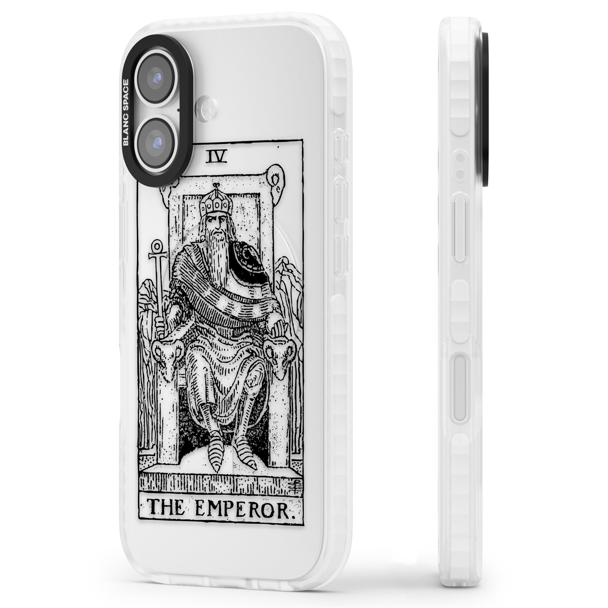 Personalised The Emperor Tarot iPhone 17 Impact Clear Phone Case Side Profile