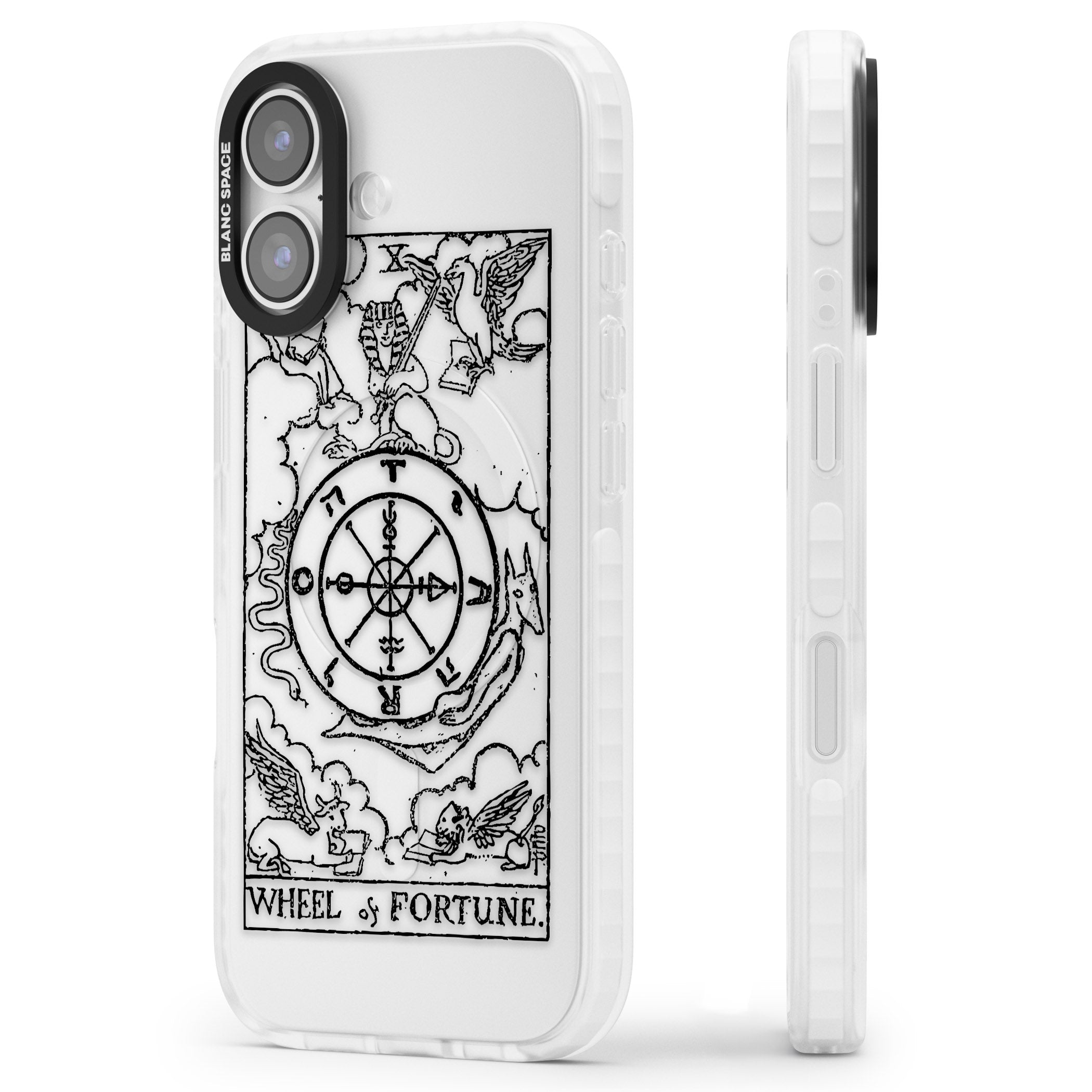 Personalised Wheel Of Fortune Tarot Transparent iPhone 17 Impact Clear Phone Case Side Profile