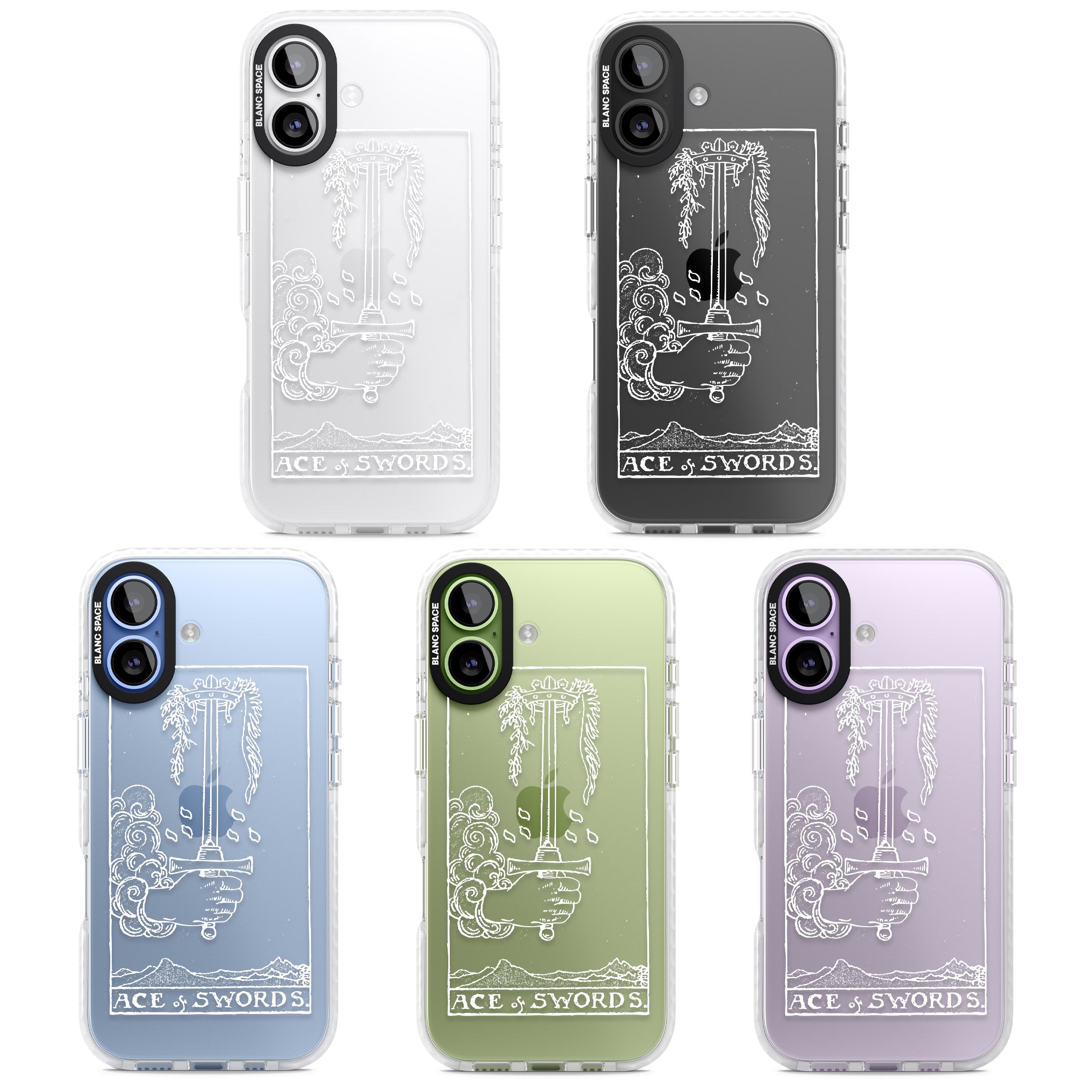 Personalised Ace Of Swords Tarot Card (White) iPhone 17 Impact Clear Phone Case APT Impact Protection