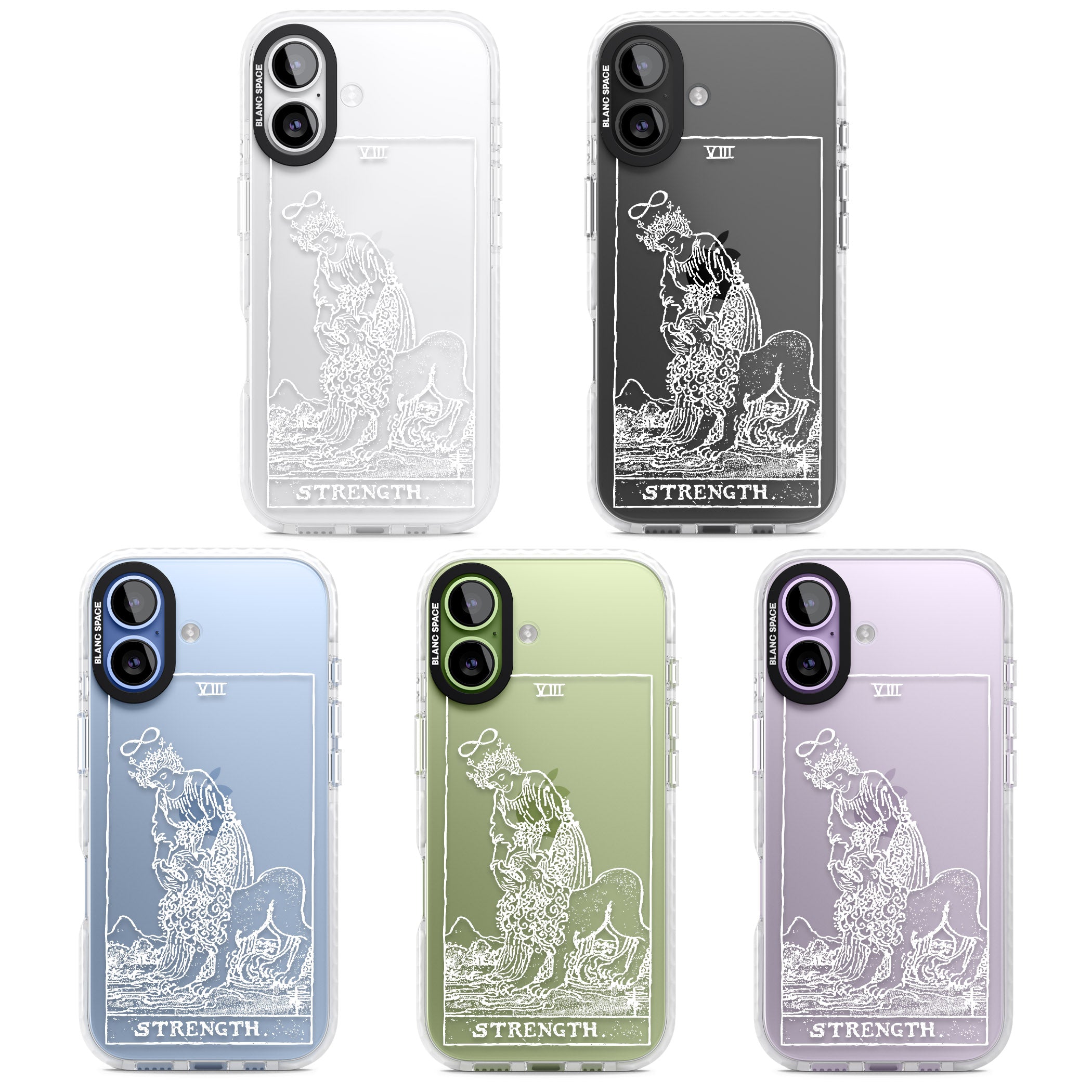 Personalised Strength Tarot Card (White) iPhone 17 Impact Clear Phone Case APT Impact Protection